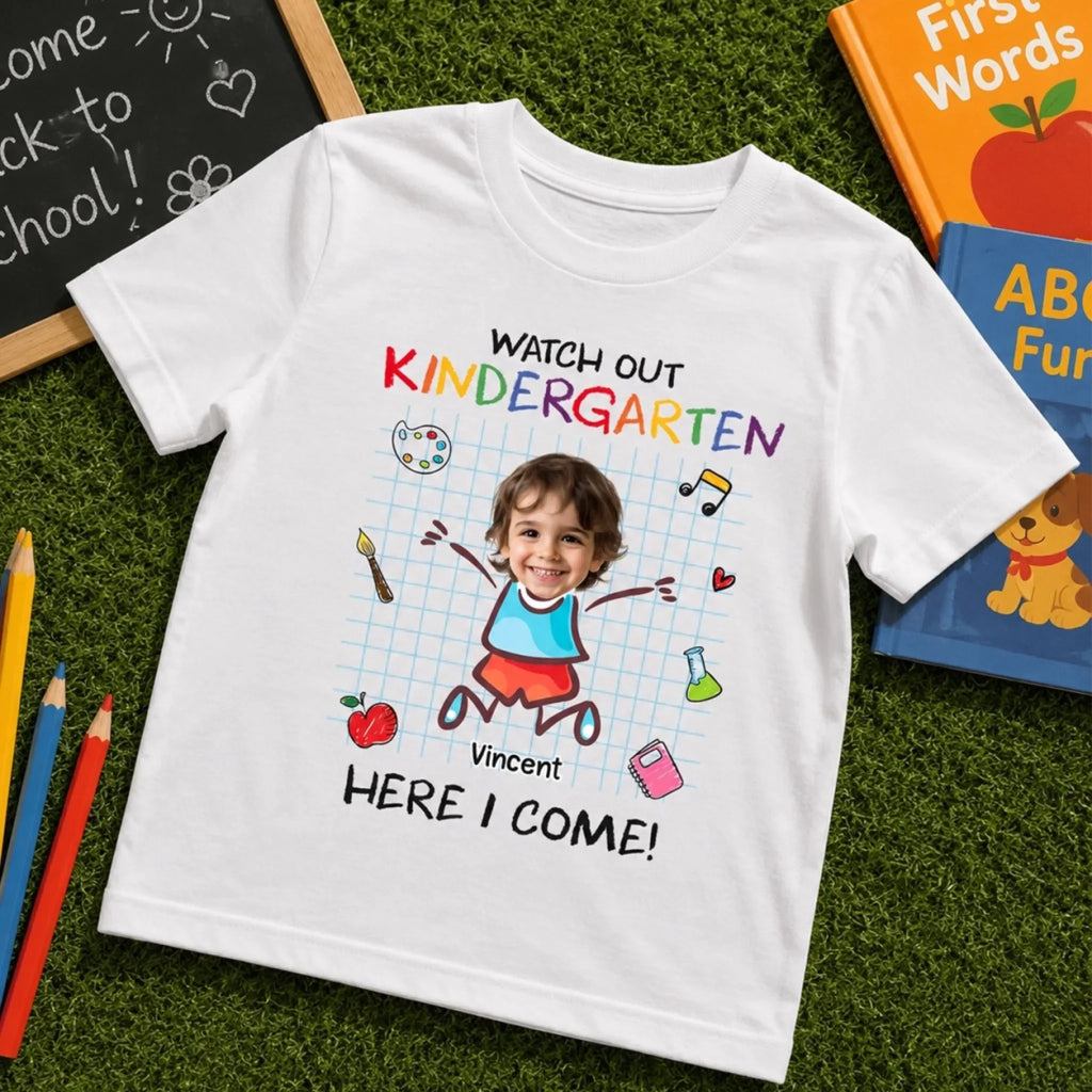 Custom Youth T-shirt - Personalized Back To School Gift For Kids - Watch Out, Kindergarten