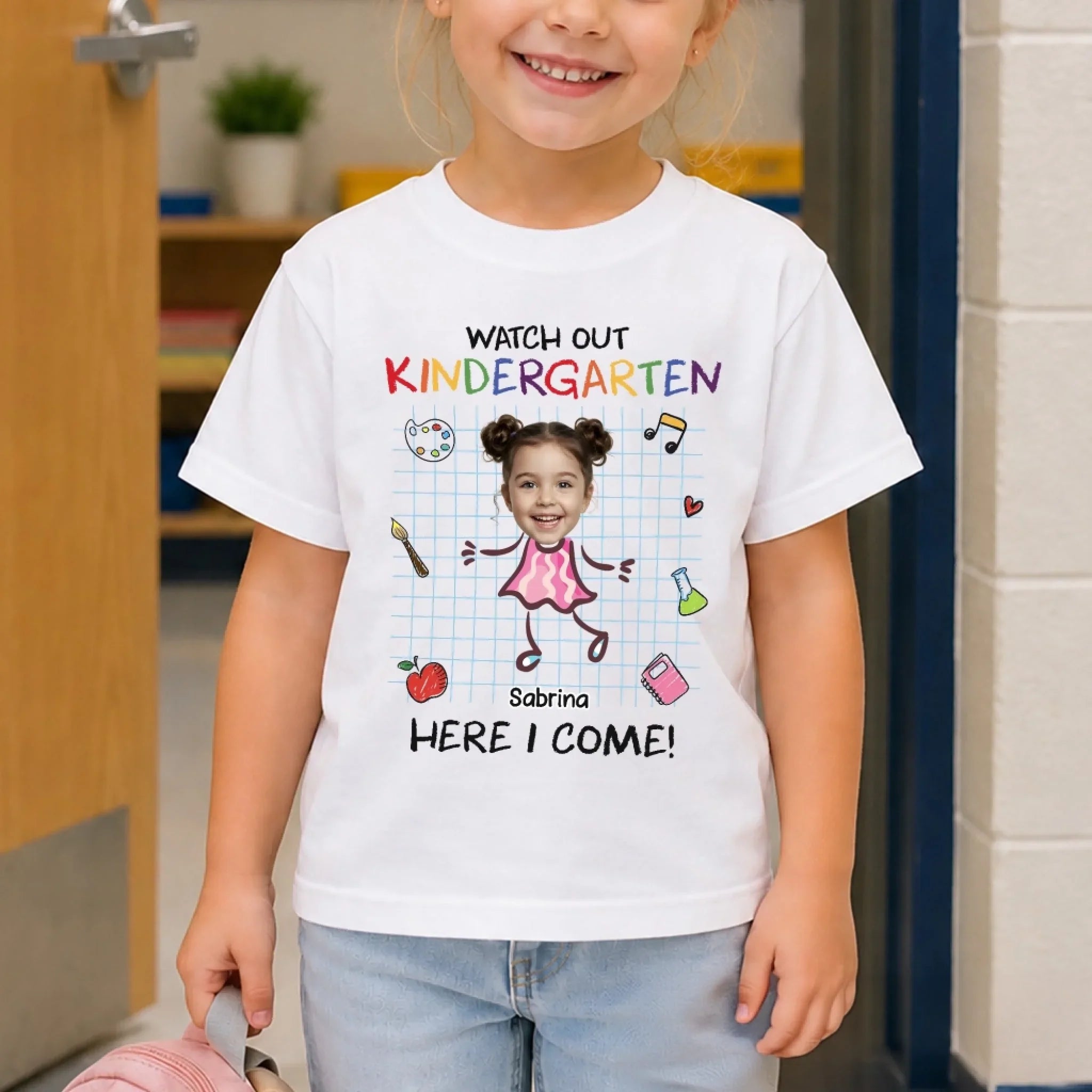 Custom Youth T-shirt - Personalized Back To School Gift For Kids - Watch Out, Kindergarten