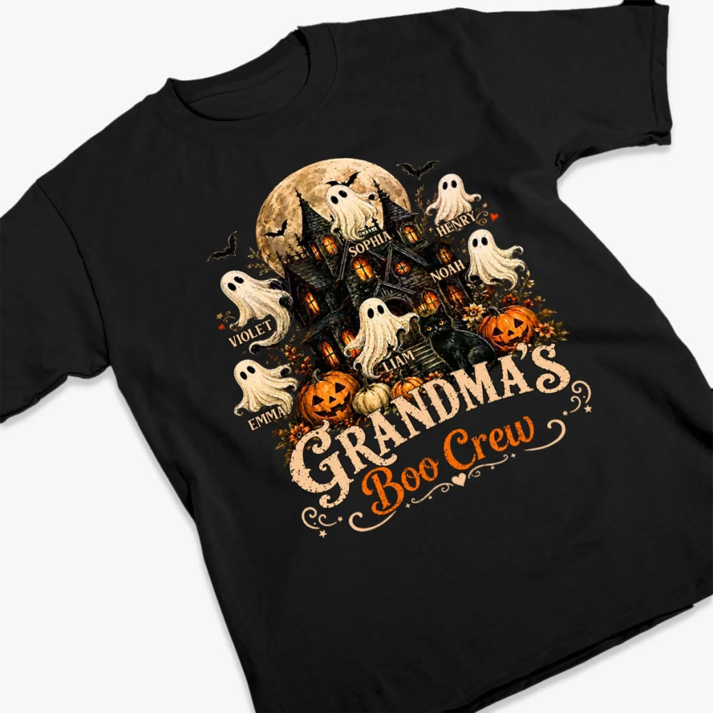 Custom T-shirt, Hoodie - Personalized Halloween Birthday Gifts For Mom, Grandma - Little Boo Crew