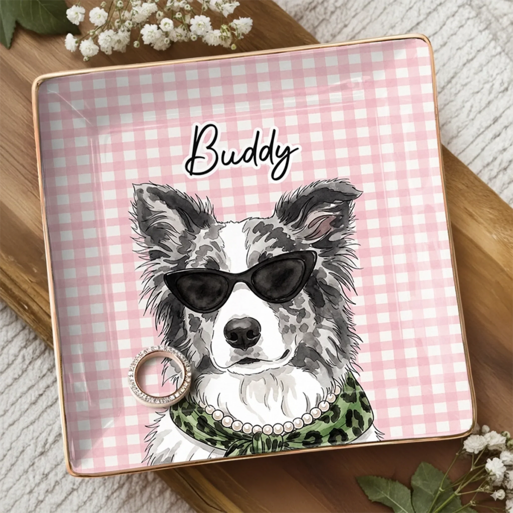 Custom Photo Full-Print Jewelry Dish - Personalized Birthday Gifts For Dog Cat Lovers, Dog Dad And Mom, Cat Owners - Daily Dose Of Pet Cuteness