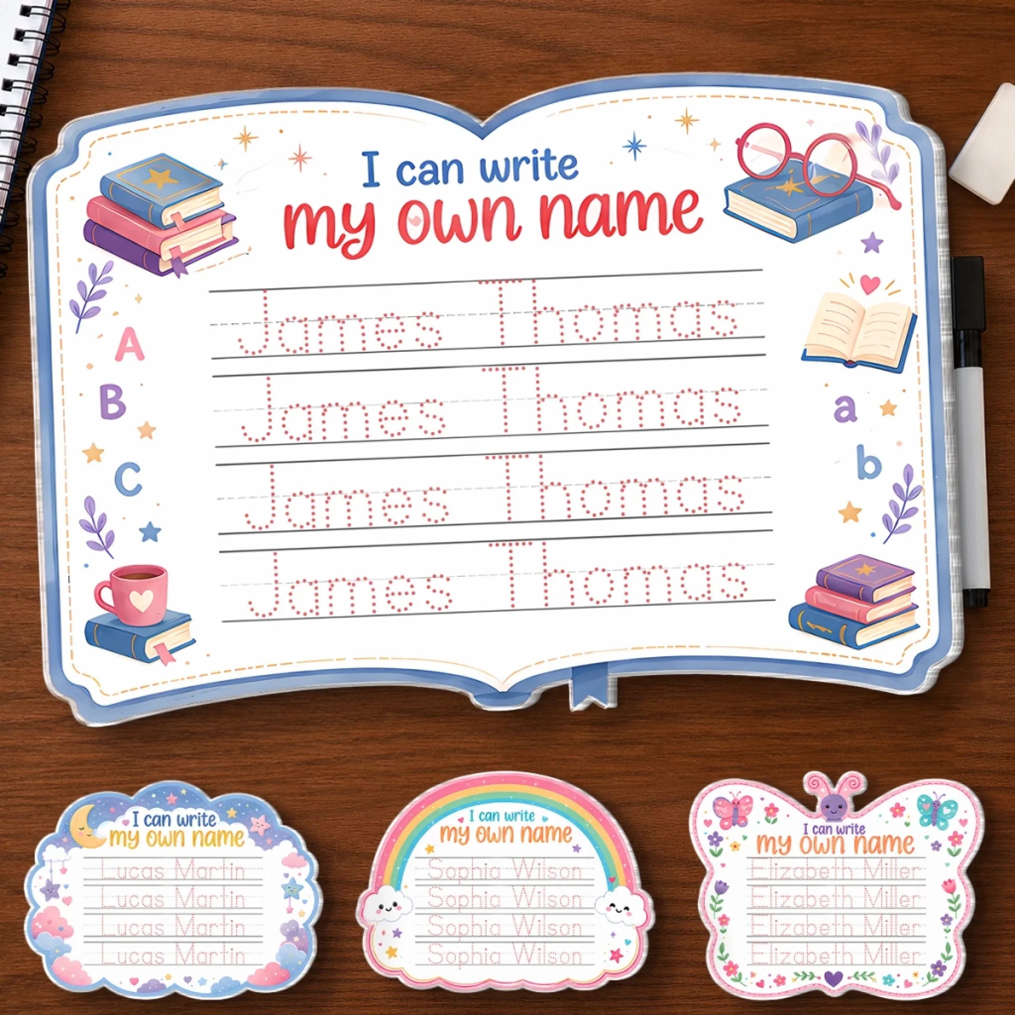 Custom Kids Acrylic Tracing Board - Personalized Back To School Gifts For Kids - Learning Starts Here
