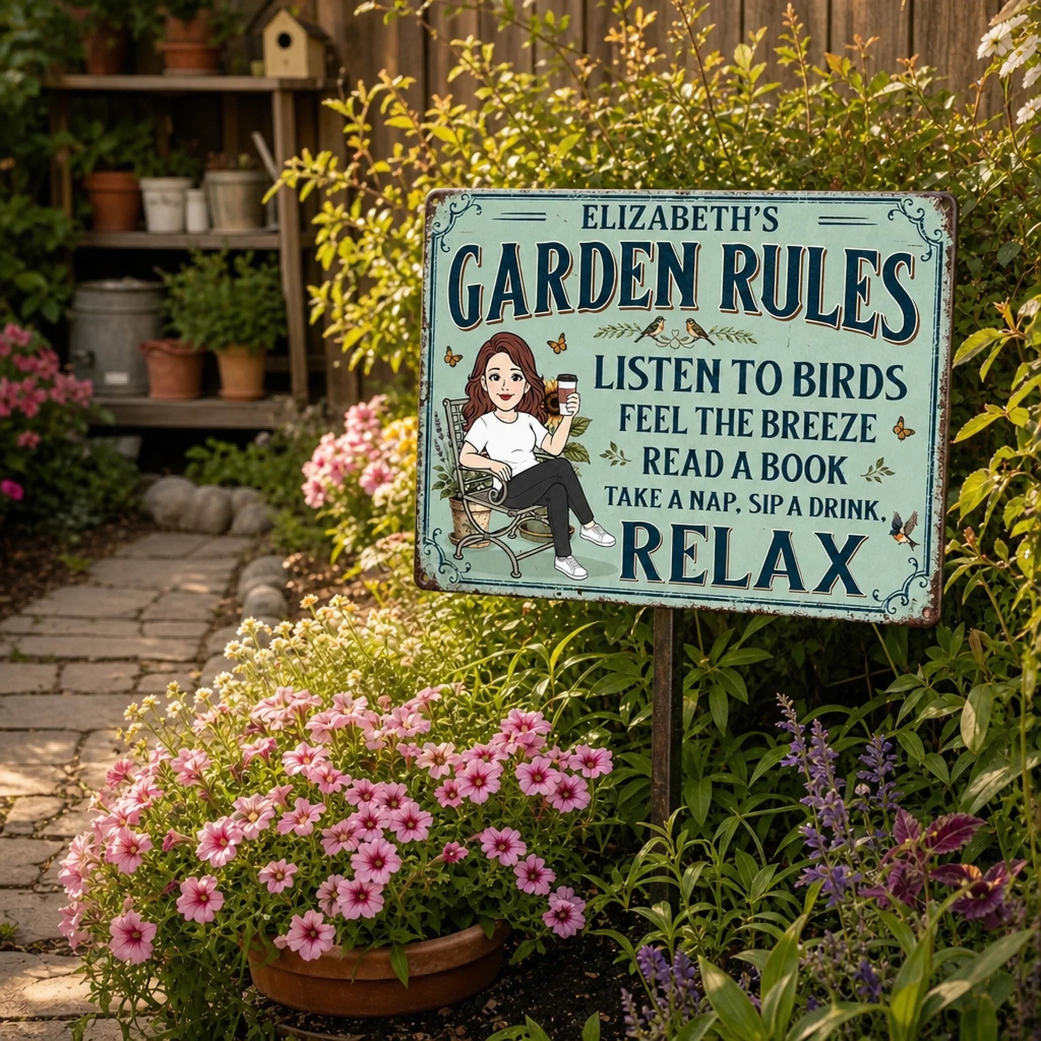 Custom Home Decor Metal Sign - Personalized  Birthday Garden Gifts For Gardeners - In My Garden Era