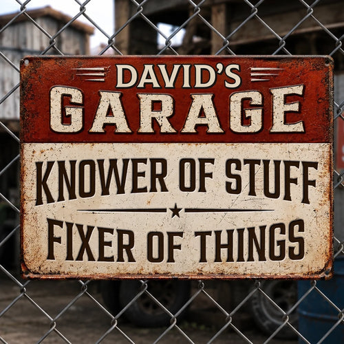 Custom Home Decor Metal Sign - Personalized Birthday Gifts For Men, Man Cave, Dad, Grandpa - Garage Life Forever