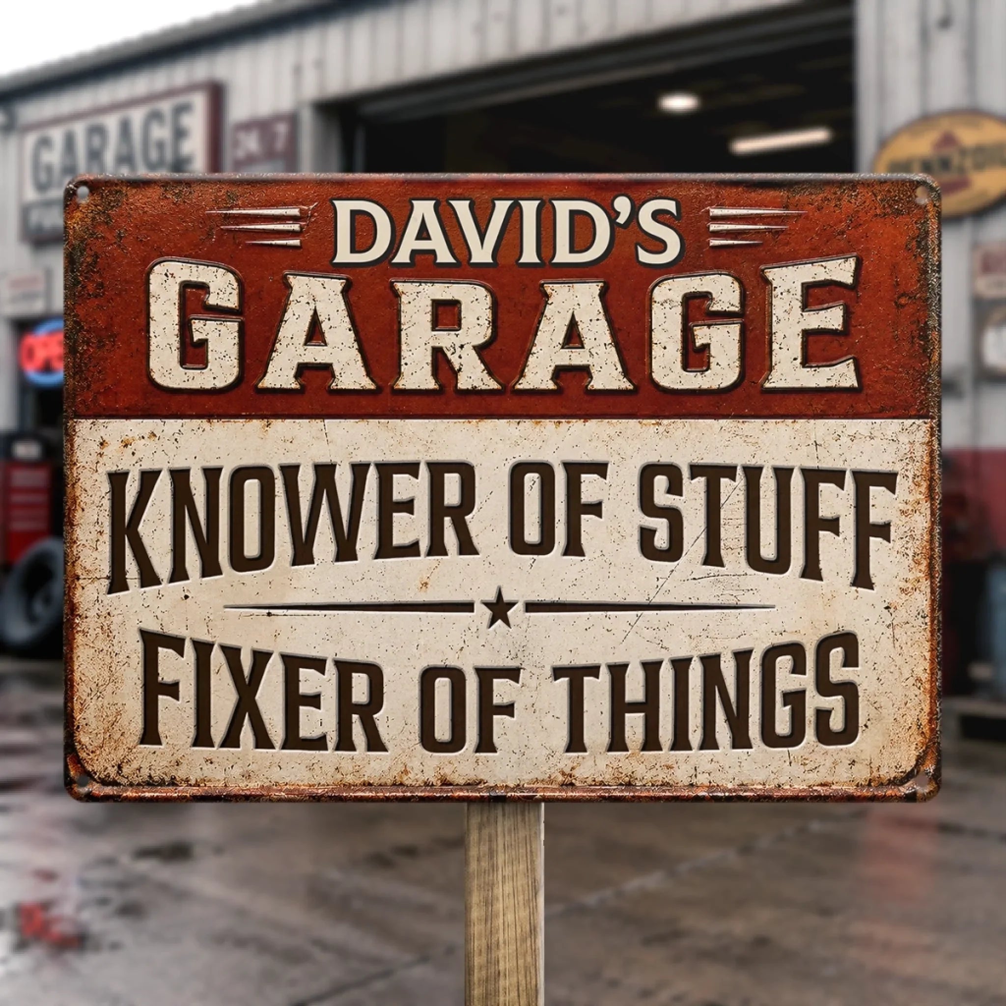 Custom Home Decor Metal Sign - Personalized Birthday Gifts For Men, Man Cave, Dad, Grandpa - Garage Life Forever