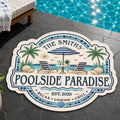 Custom Poolside Shaped Doormat - Personalized Summer Vacation And Travel Gifts For Mom, Dad, Brother, Sister - Welcome To Paradise