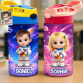 Custom Photo Kids Insulated Water Bottle - Personalized Back To School Gifts For Kids - Ready To Explore Space