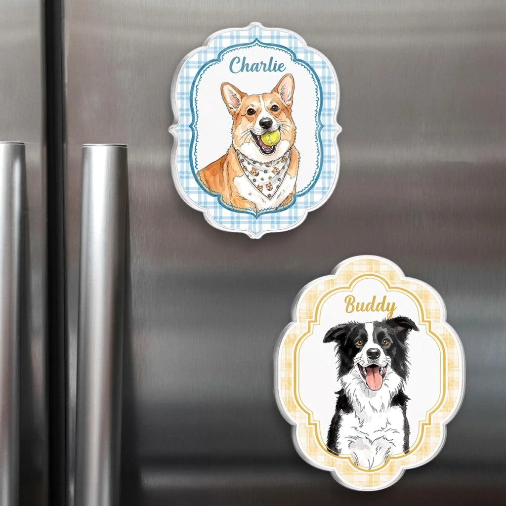 Custom Photo Acrylic Fridge Magnet - Personalized Birthday Gifts For Dog Cat Lovers, Dog Dad And Mom, Cat Owners - Paws Make It Better