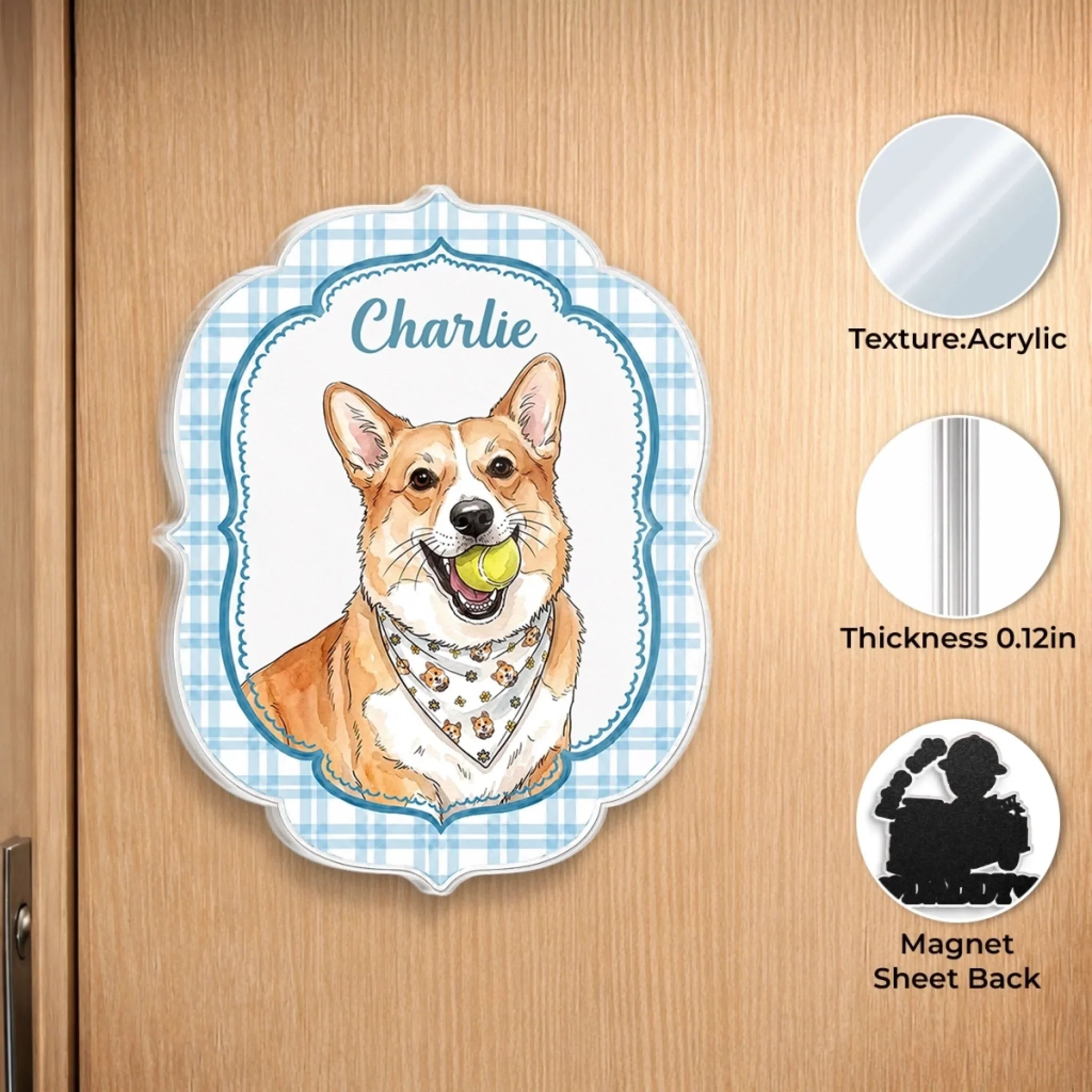 Custom Photo Acrylic Fridge Magnet - Personalized Birthday Gifts For Dog Cat Lovers, Dog Dad And Mom, Cat Owners - Paws Make It Better