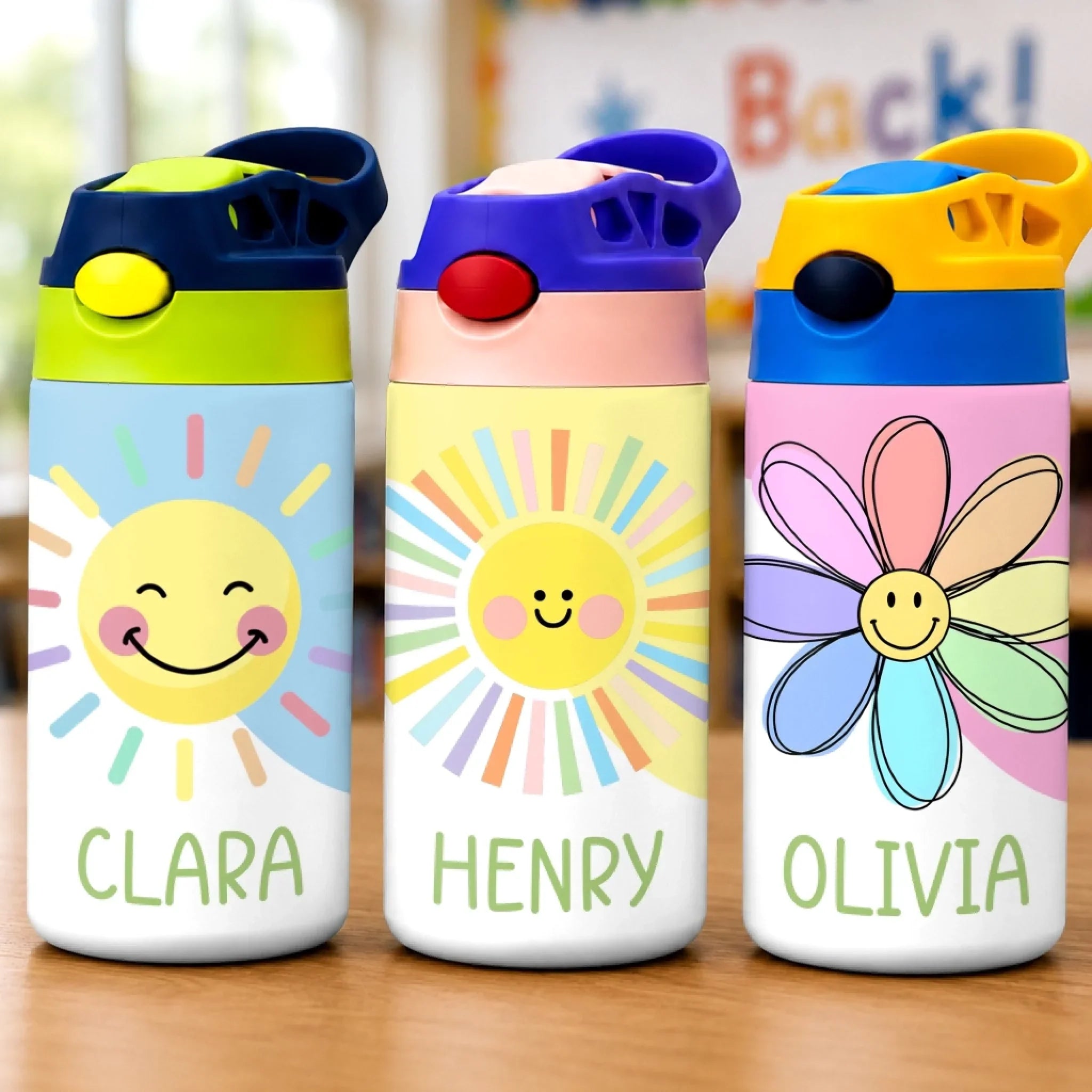 Custom Kids Insulated Water Bottle - Personalized Back To School Gifts For Kids - Explore The World