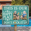 Custom Home Decor Metal Sign - Personalized Summer Vacation And Travel Gifts For Husband And Wife, Him And Her - Chilling Poolside With My Favorite