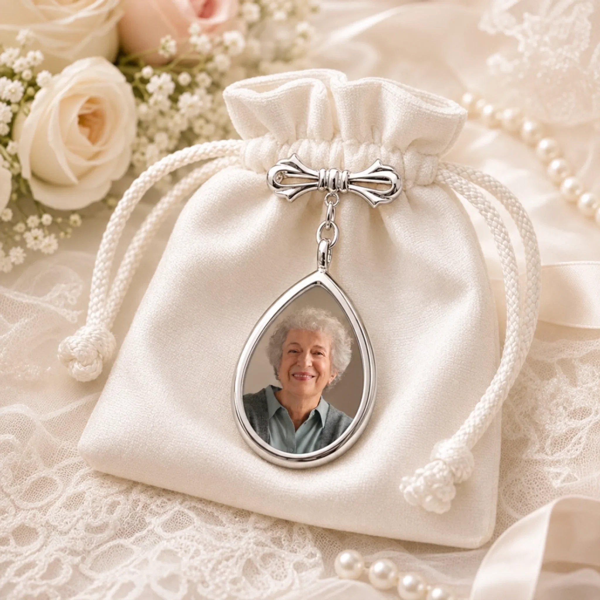 Custom Photo Teardrop Pin - Personalized Memorial Sympathy Gifts For Grooms - Carried In My Heart Always