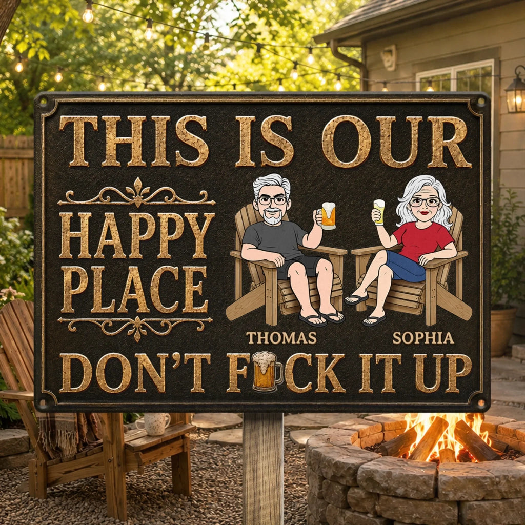 Custom Home Decor Metal Sign - Personalized Summer Vacation And Travel Gifts For Husband And Wife, Him And Her - Good Drinks, Great Company Only