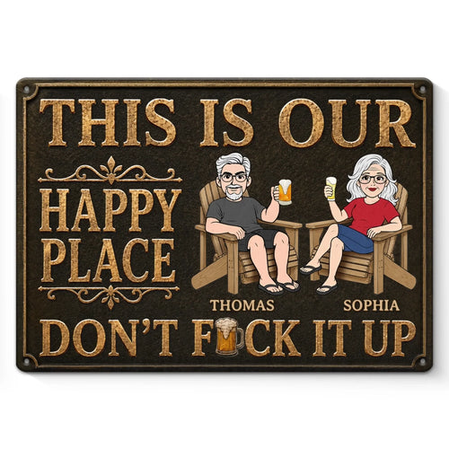 Custom Home Decor Metal Sign - Personalized Summer Vacation And Travel Gifts For Husband And Wife, Him And Her - Good Drinks, Great Company Only