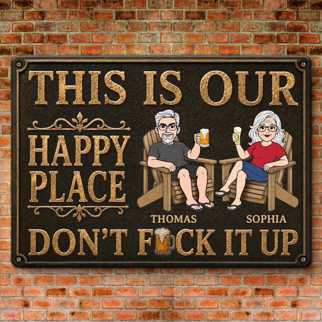 Custom Home Decor Metal Sign - Personalized Summer Vacation And Travel Gifts For Husband And Wife, Him And Her - Good Drinks, Great Company Only