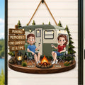 Custom Wood Sign - Personalized Birthday Camping Gifts For Campers, Husband And Wife, Him And Her - Our Favorite Escape Is Together