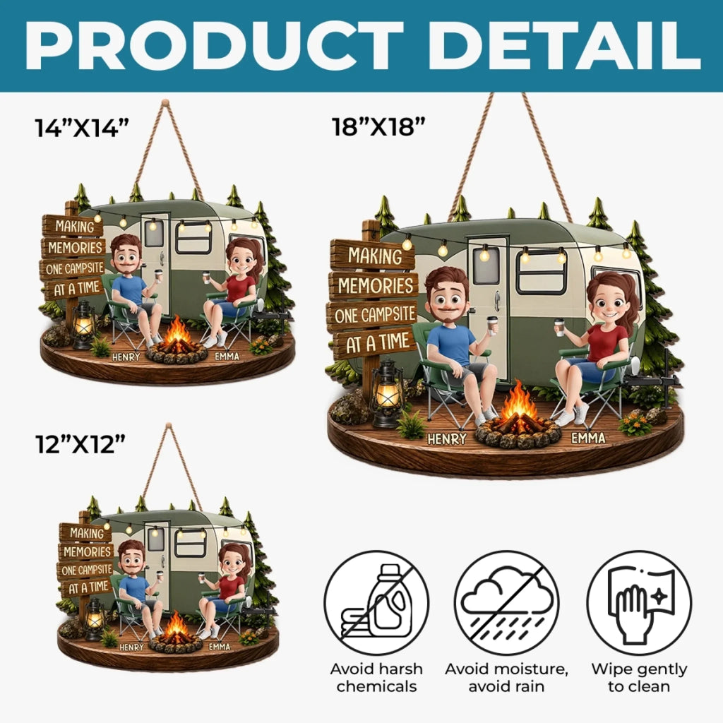 Custom Wood Sign - Personalized Birthday Camping Gifts For Campers, Husband And Wife, Him And Her - Our Favorite Escape Is Together