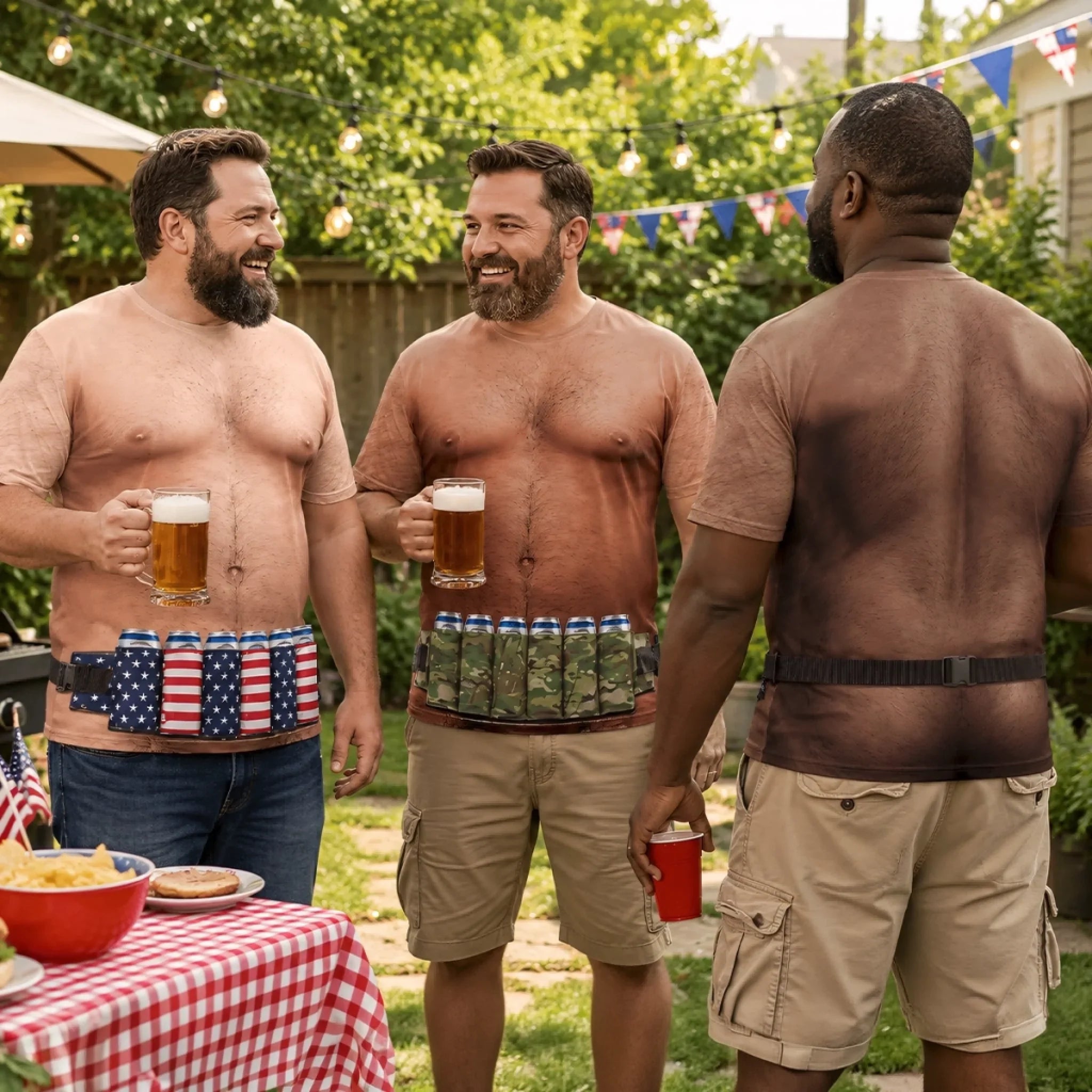 Custom Funny Patriotic T-shirt - Personalized Birthday Gifts For Men - Abs Not Included