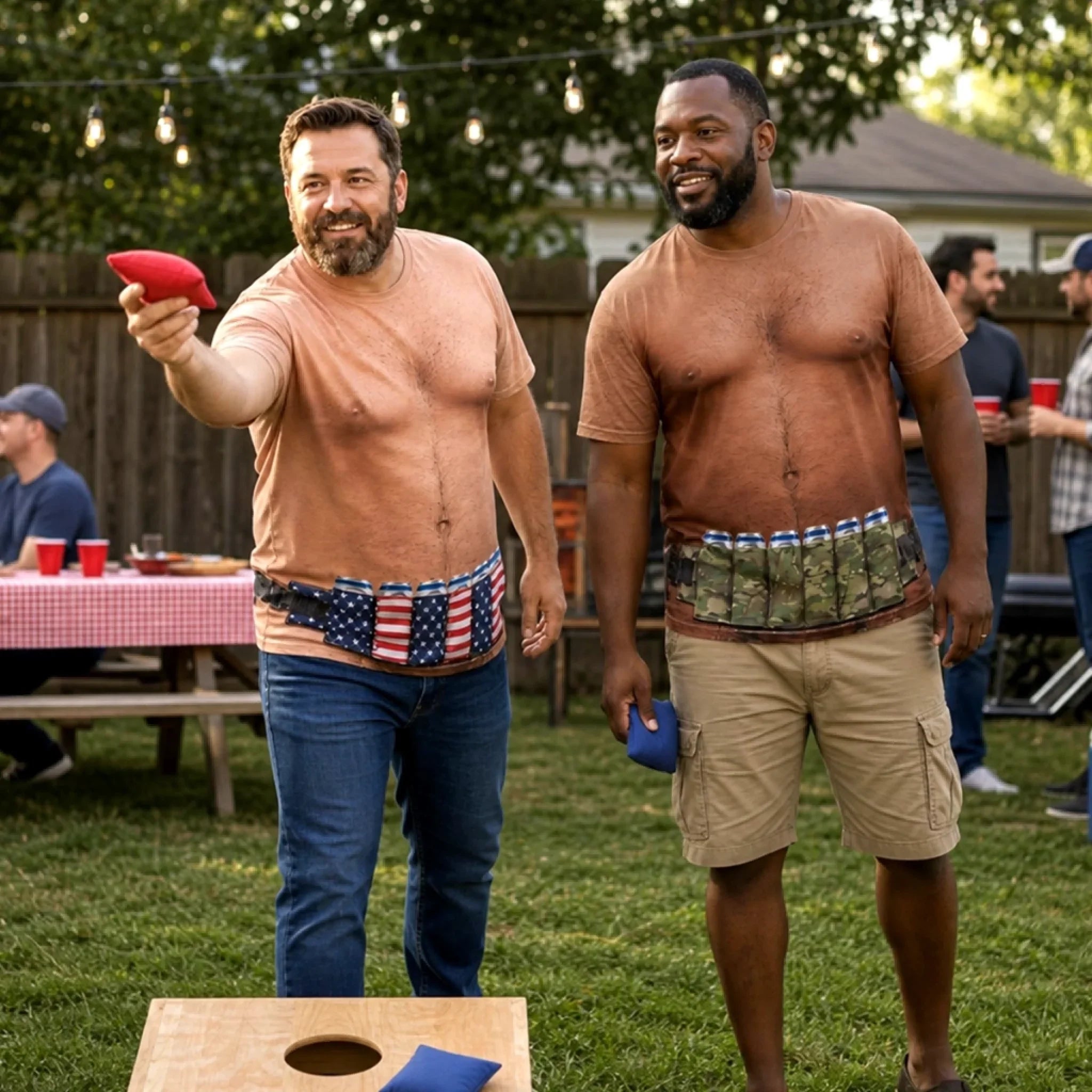 Custom Funny Patriotic T-shirt - Personalized Birthday Gifts For Men - Abs Not Included