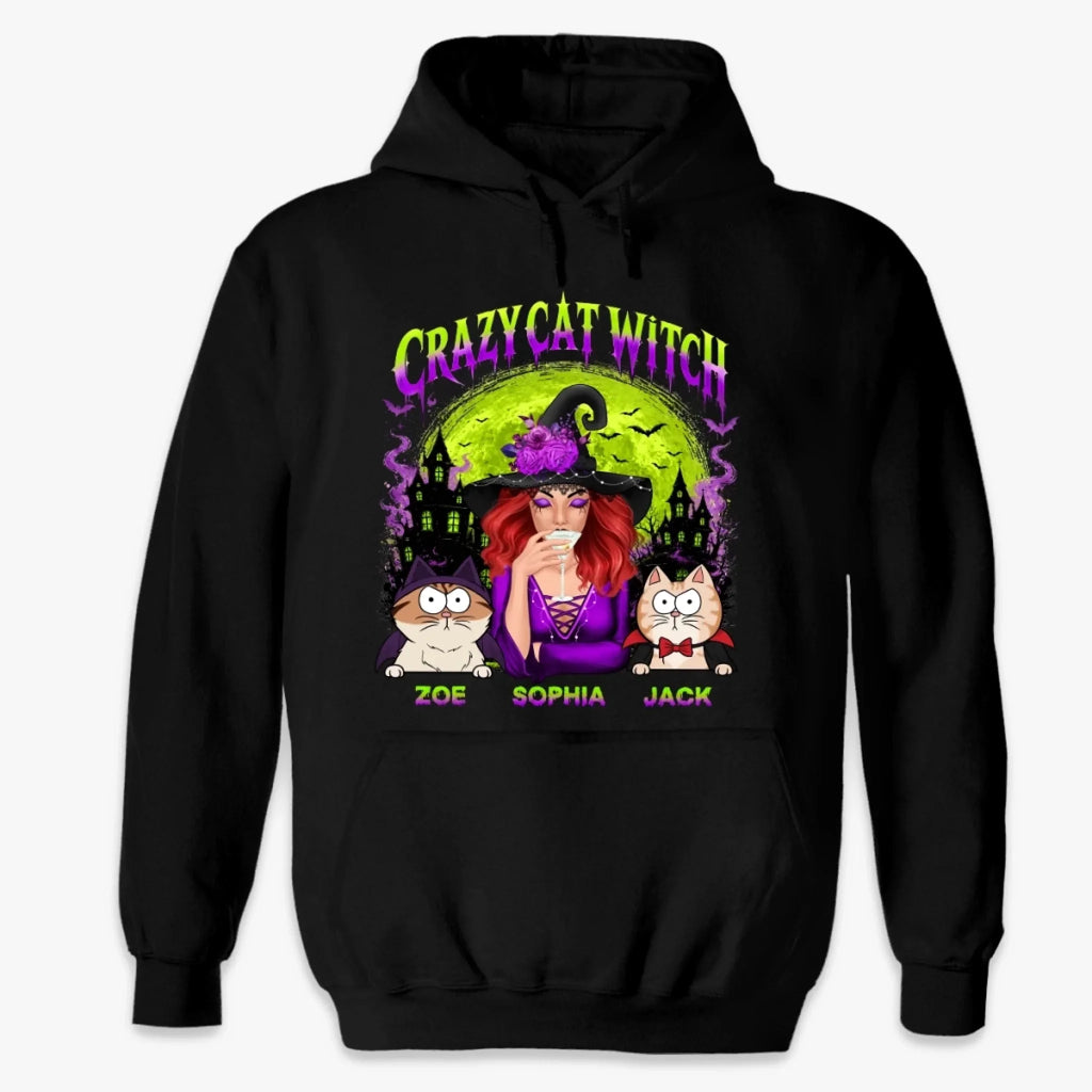 Custom Unisex T-shirt, Premium T-shirt, Hoodie - Personalized Halloween Witchy Gifts For Cat Lovers, Cat Mom And Dad - Meet My Spooky Fur Babies