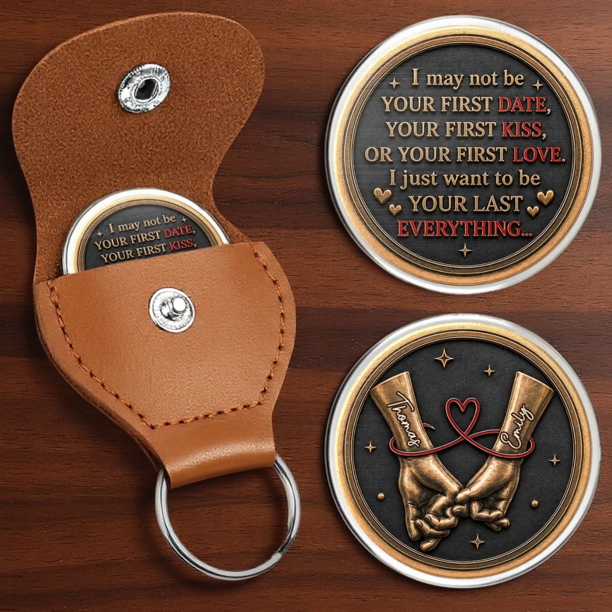 Custom Pocket Hug - Personalized Anniversary Wedding Gifts For Husband And Wife, Him And Her - A Forever Love Token