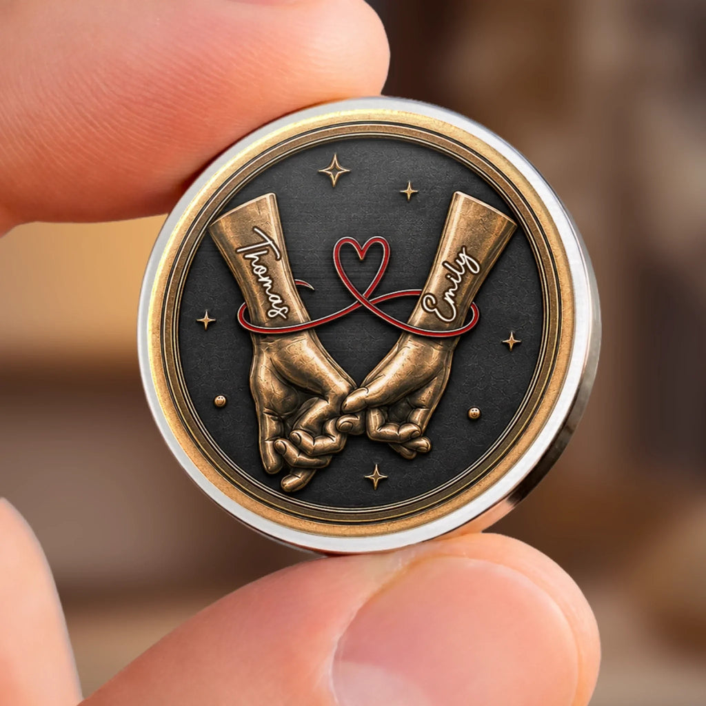 Custom Pocket Hug - Personalized Anniversary Wedding Gifts For Husband And Wife, Him And Her - A Forever Love Token