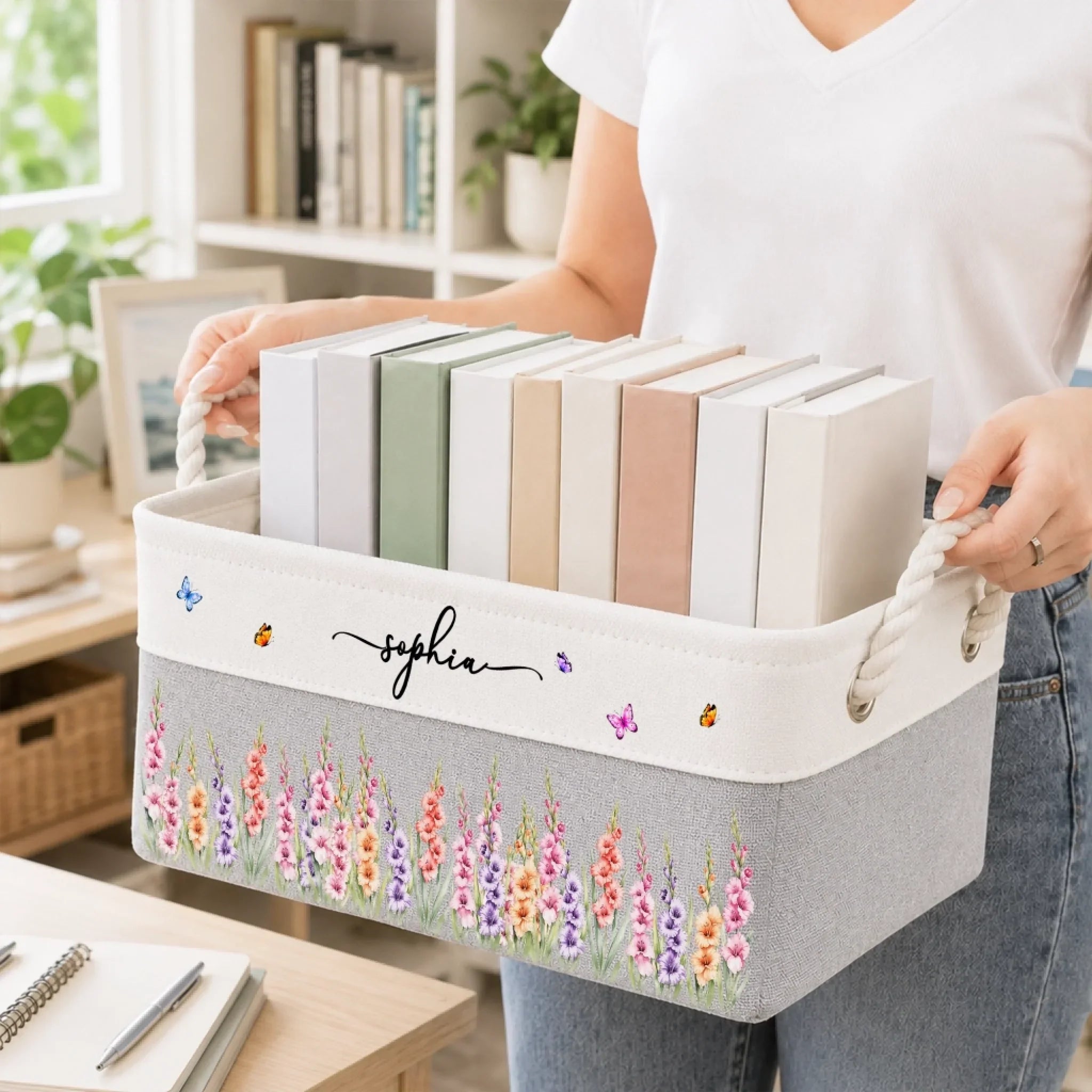 Custom Storage Basket - Personalized Birthday Gifts For Besties, Sisters, BFF, Family, Yourself - Just Being Me