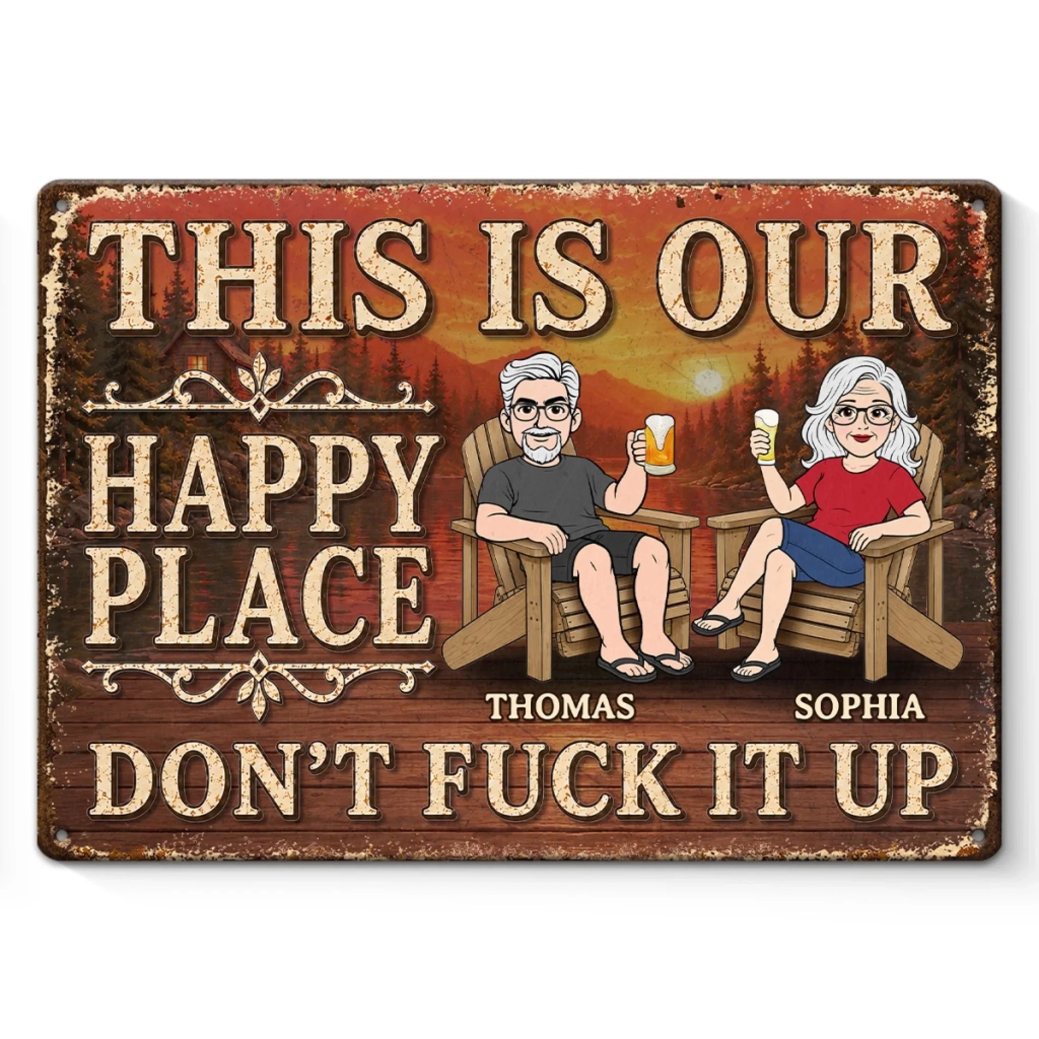 Custom Home Decor Metal Sign - Personalized Summer Vacation And Travel Gifts For Husband And Wife, Him And Her - Backyard Beer Therapy Ongoing