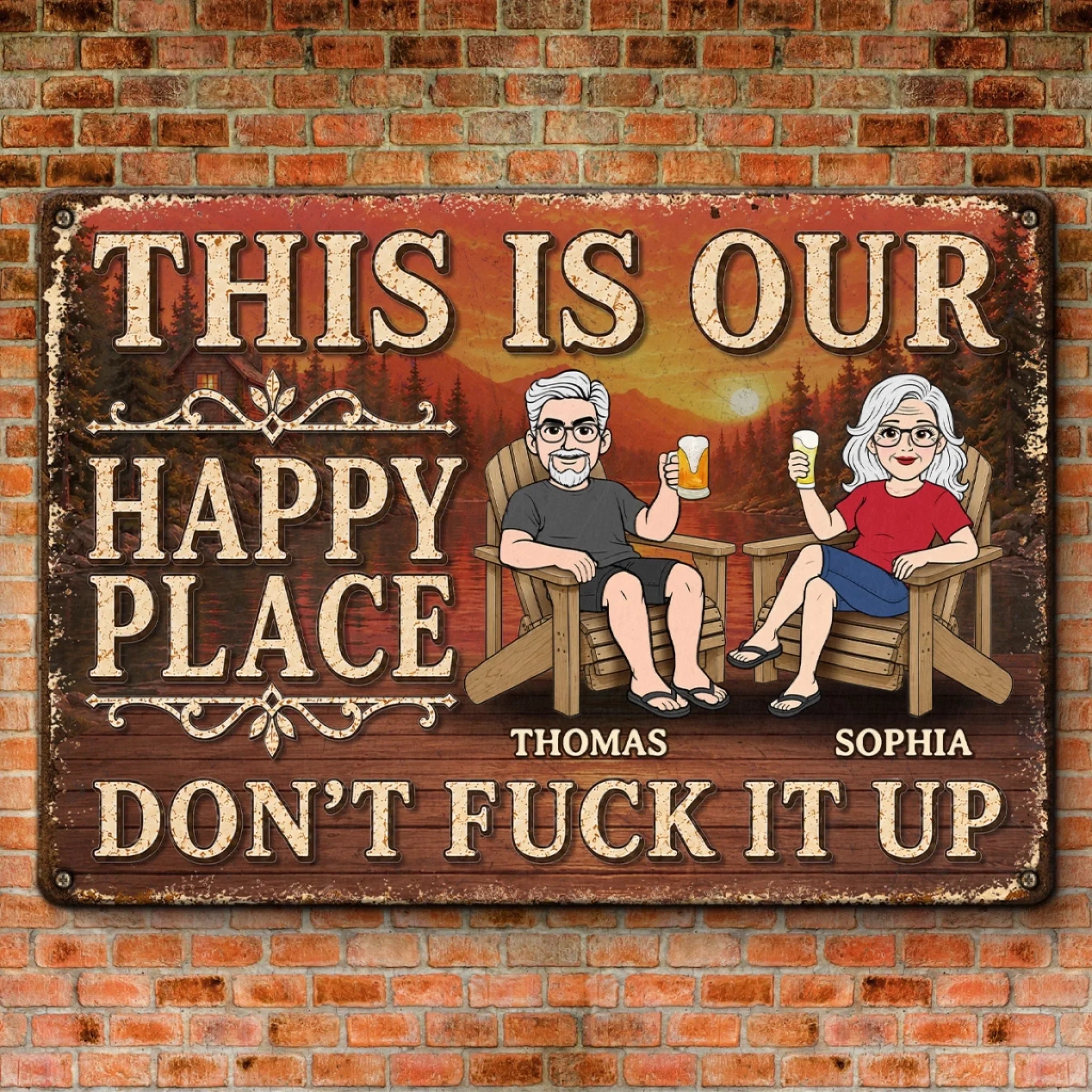 Custom Home Decor Metal Sign - Personalized Summer Vacation And Travel Gifts For Husband And Wife, Him And Her - Backyard Beer Therapy Ongoing