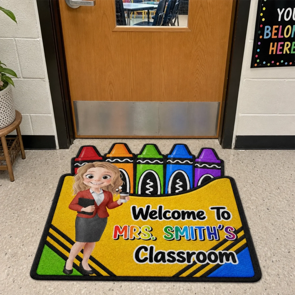 Custom Classroom Decor Shaped Doormat - Personalized Back To School Gifts For Teachers - Teaching Makes A Difference