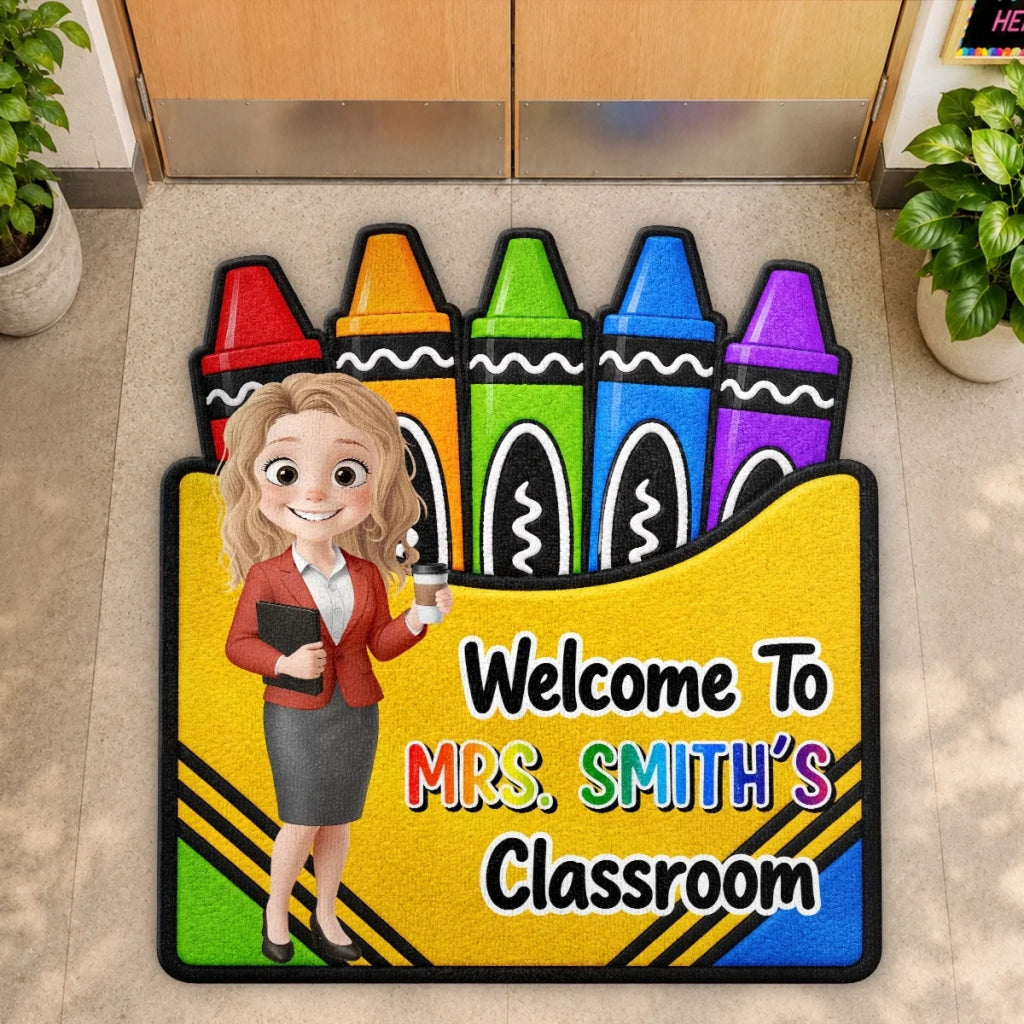 Custom Classroom Decor Shaped Doormat - Personalized Back To School Gifts For Teachers - Teaching Makes A Difference