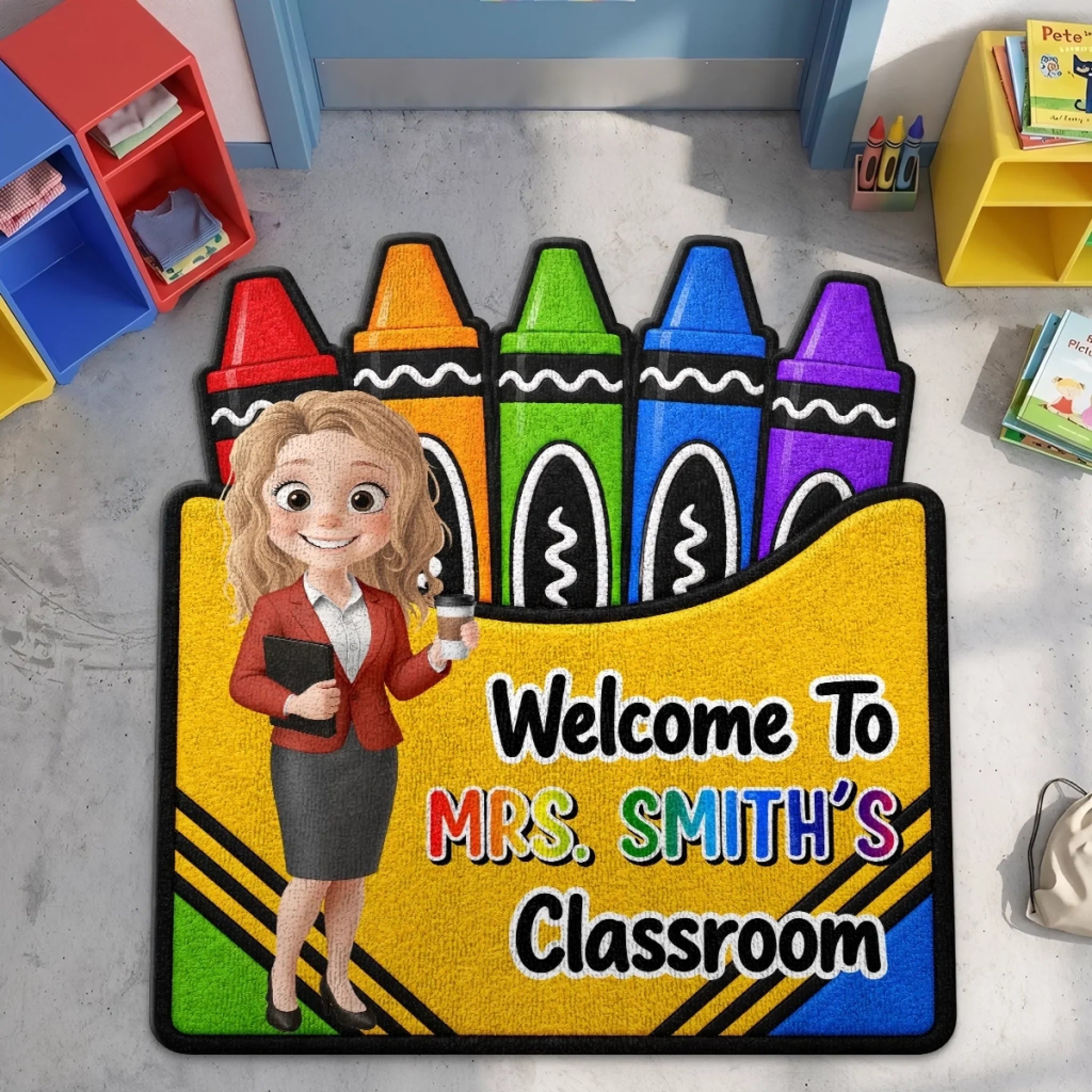 Custom Classroom Decor Shaped Doormat - Personalized Back To School Gifts For Teachers - Teaching Makes A Difference