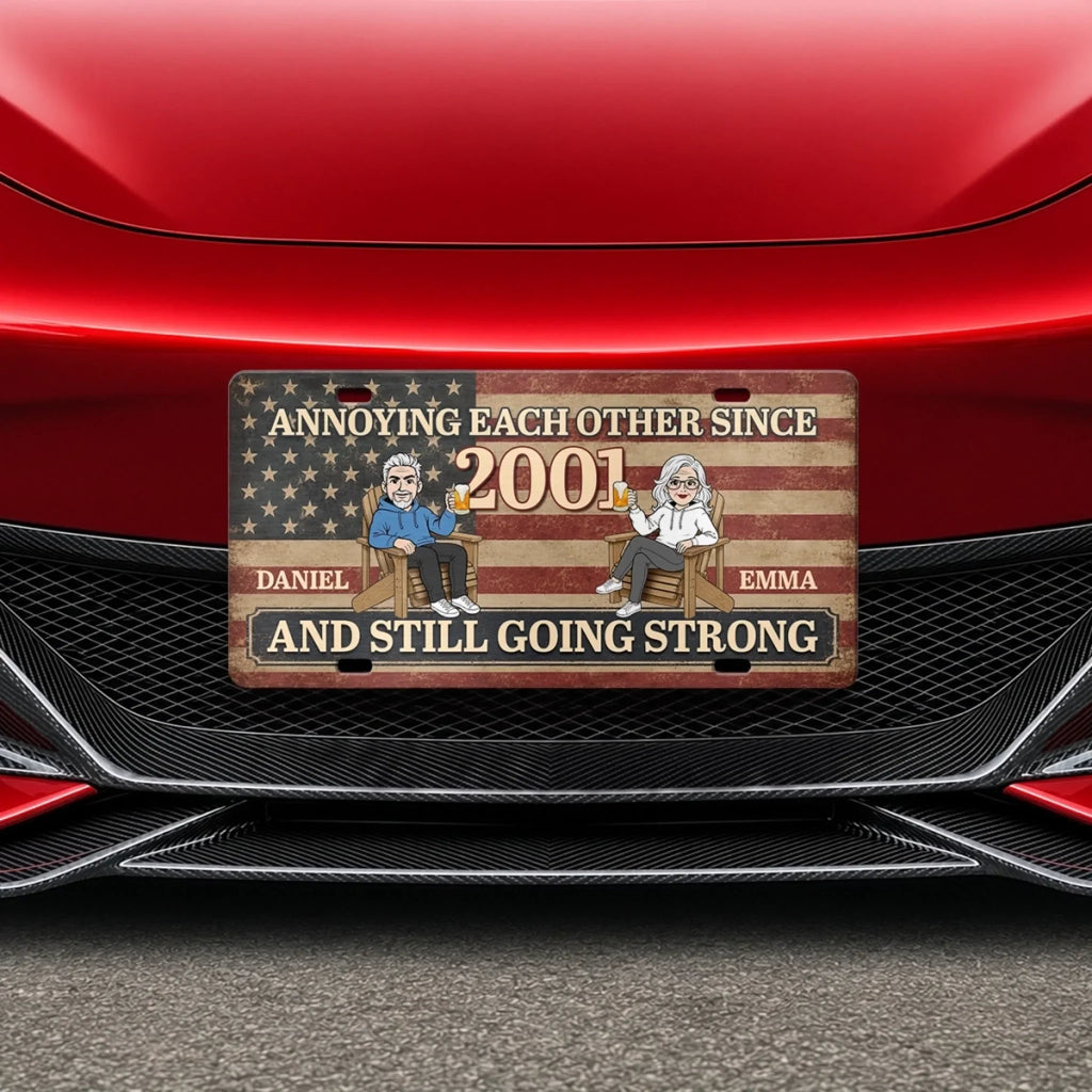 Custom License Plate - Personalized Anniversary Wedding Gifts For Husband And Wife, Him And Her - Still Crazy in Love