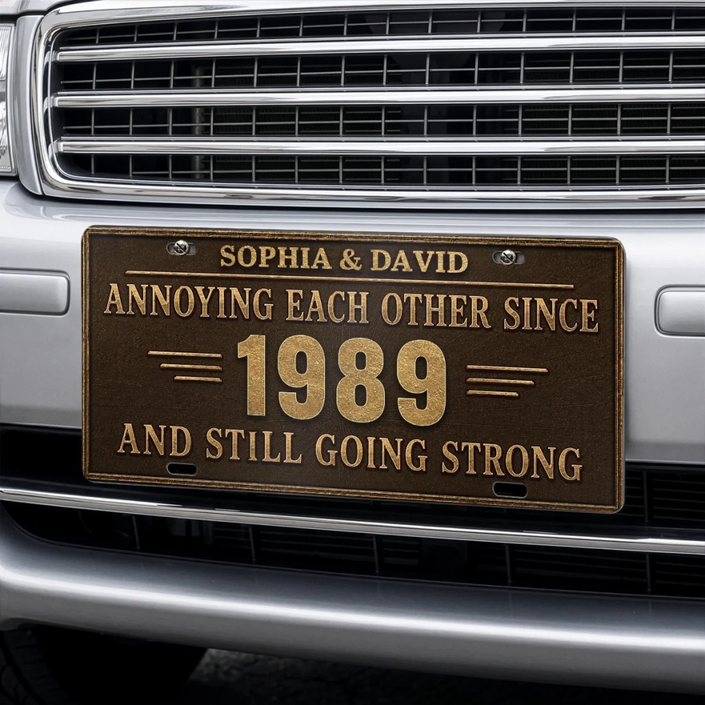 Custom License Plate - Personalized Anniversary Wedding Gifts For Husband And Wife, Him And Her - Forever & Always