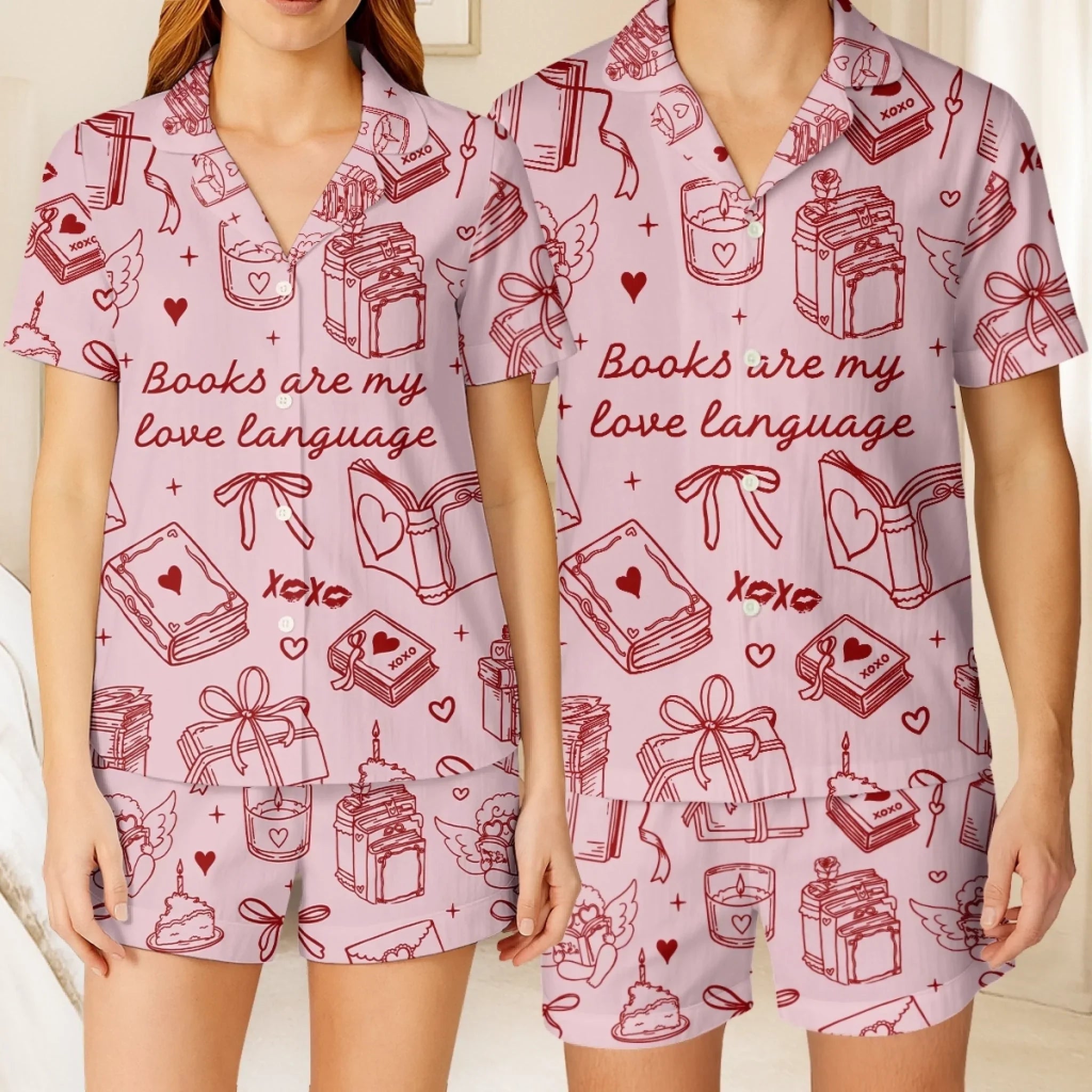 Custom Short Pajama Set - Personalized  Bookish Gifts For Book Lovers, Bookworms, Readers - Just Me and My Book
