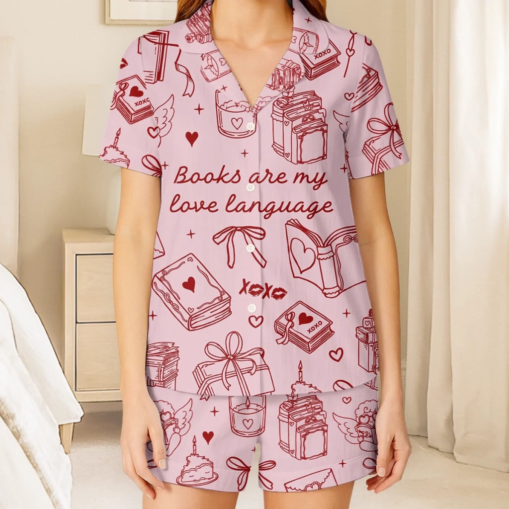 Custom Short Pajama Set - Personalized  Bookish Gifts For Book Lovers, Bookworms, Readers - Just Me and My Book