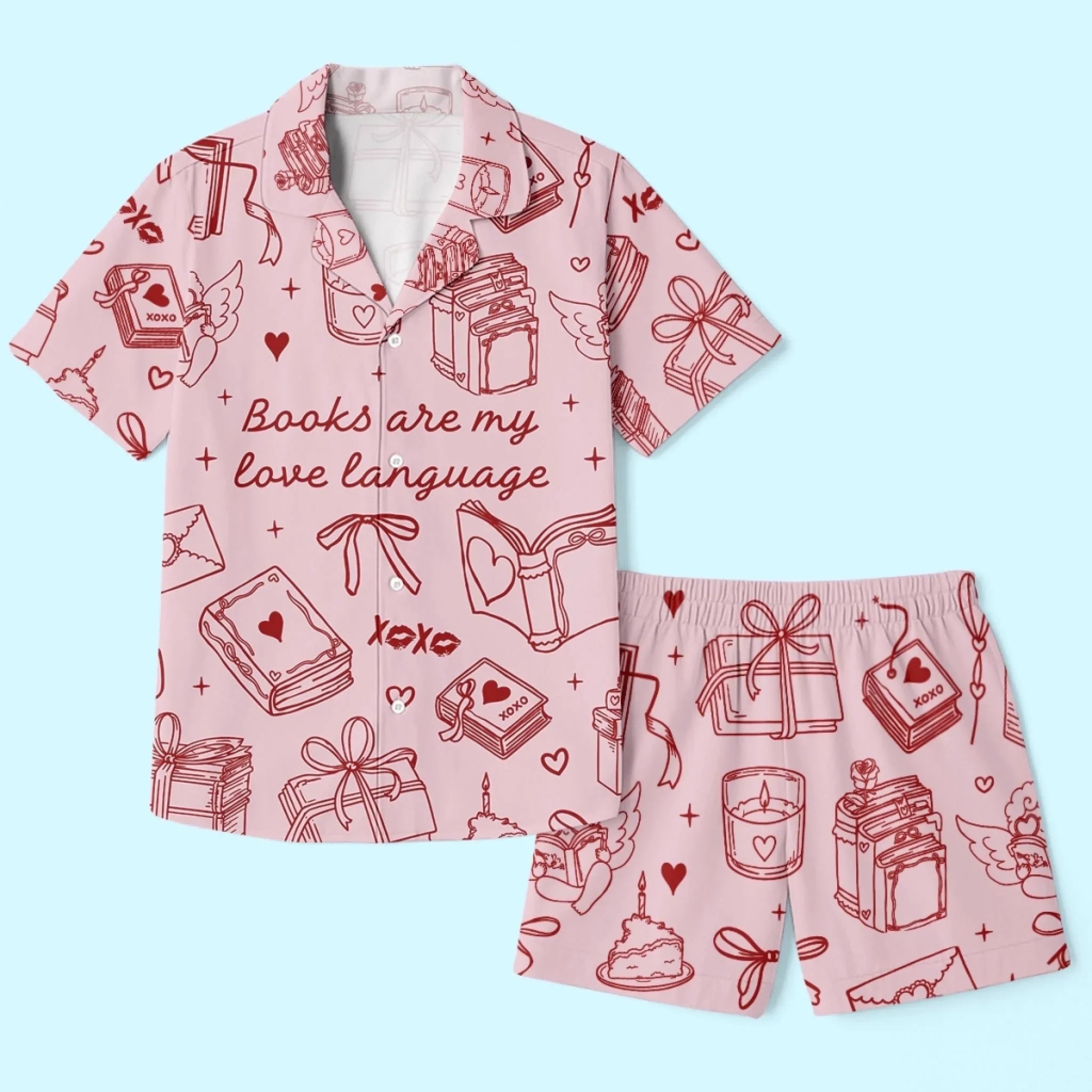 Custom Short Pajama Set - Personalized  Bookish Gifts For Book Lovers, Bookworms, Readers - Just Me and My Book