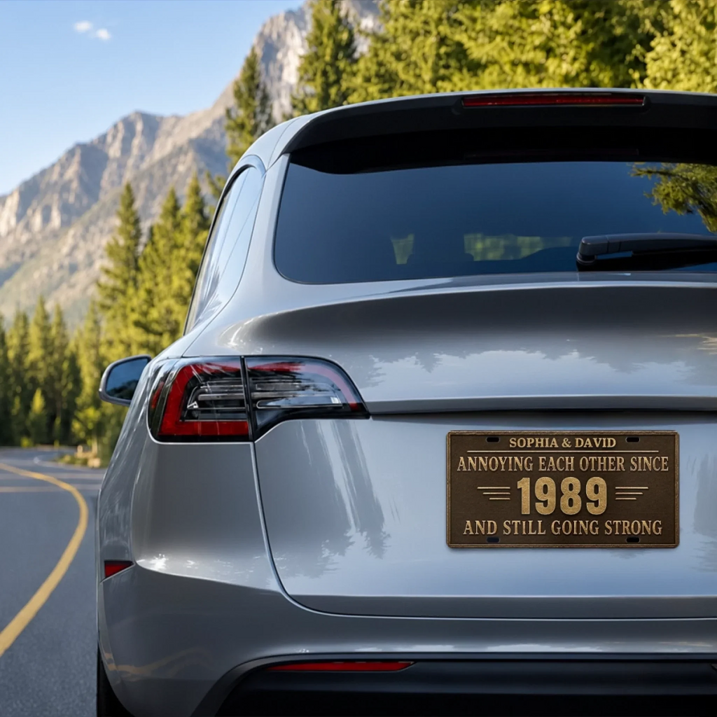 Custom License Plate - Personalized Anniversary Wedding Gifts For Husband And Wife, Him And Her - Forever & Always