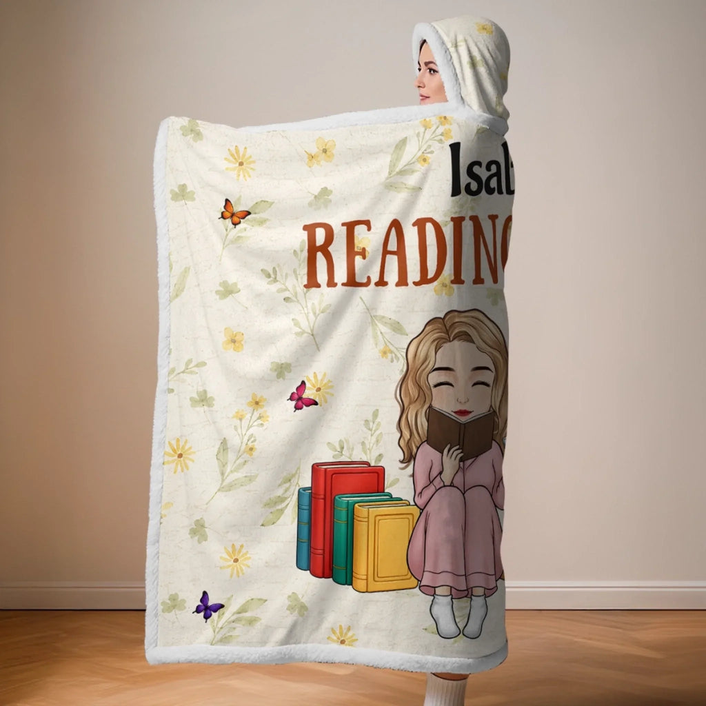 Custom Snuggle Blanket, Hoodie Blanket - Personalized Bookish Gifts For Book Lovers, Bookworms, Readers - Sorry, I'm Booked
