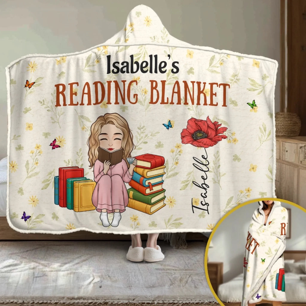 Custom Snuggle Blanket, Hoodie Blanket - Personalized Bookish Gifts For Book Lovers, Bookworms, Readers - Sorry, I'm Booked
