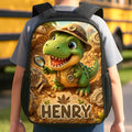 Custom Kids Front Printed Backpack - Personalized Back To School Gifts For Kids - Roar And Learn