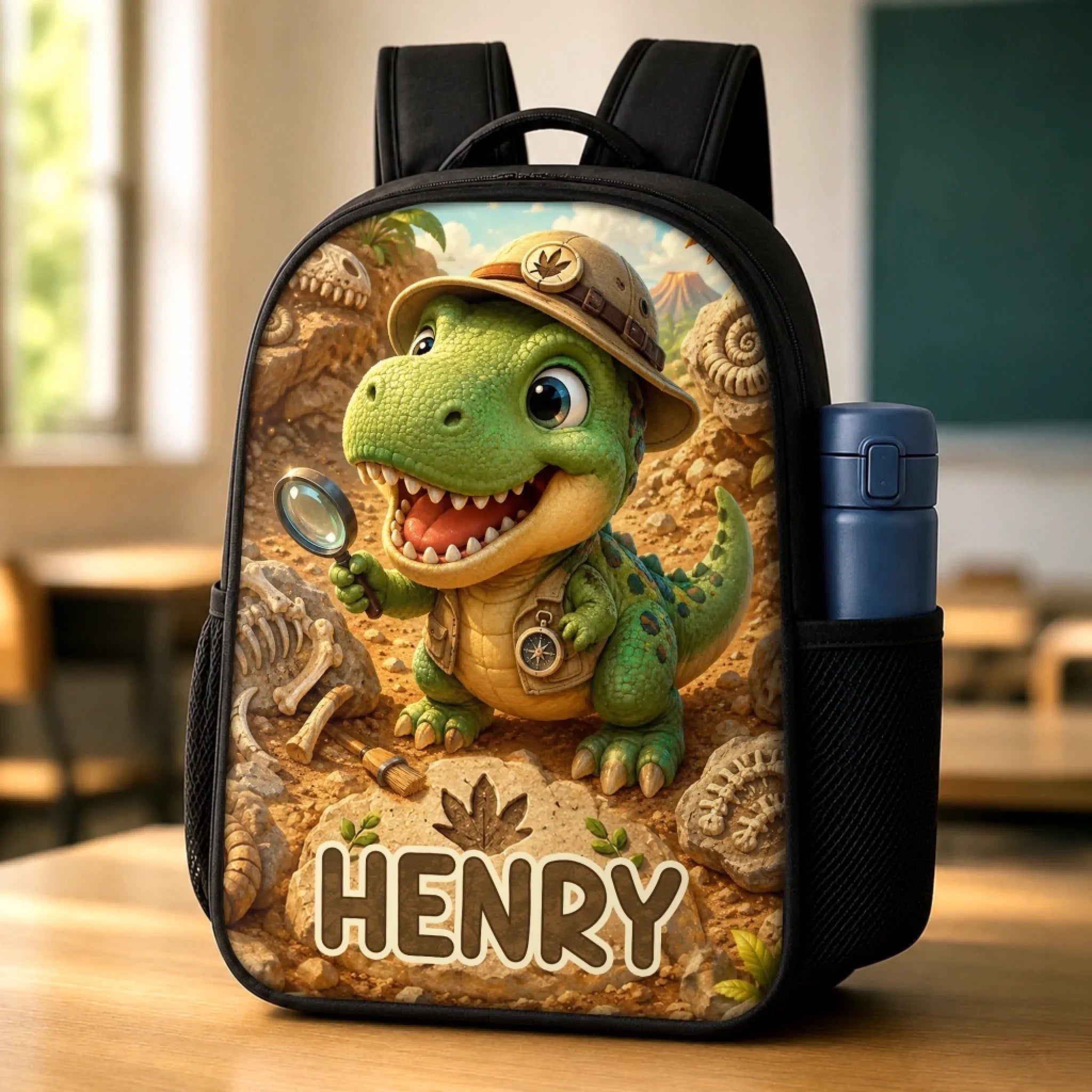 Custom Kids Front Printed Backpack - Personalized Back To School Gifts For Kids - Roar And Learn