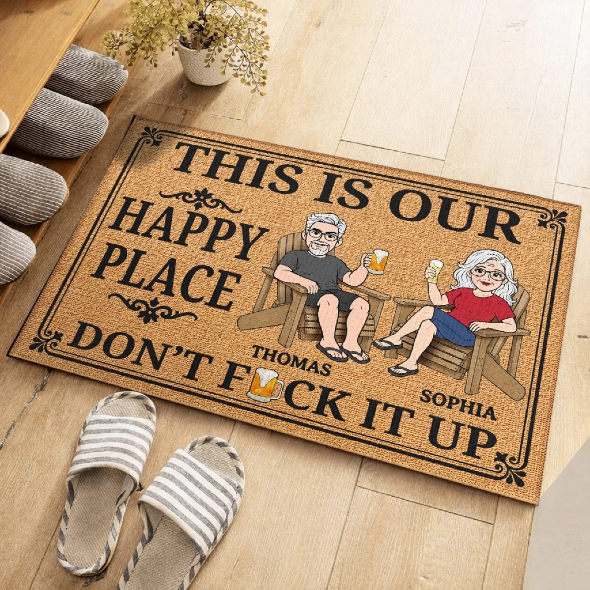 Custom Home Decor Decorative Mat - Personalized Summer Vacation And Travel Gifts For Husband And Wife, Him And Her - Our Little Slice Of Heaven