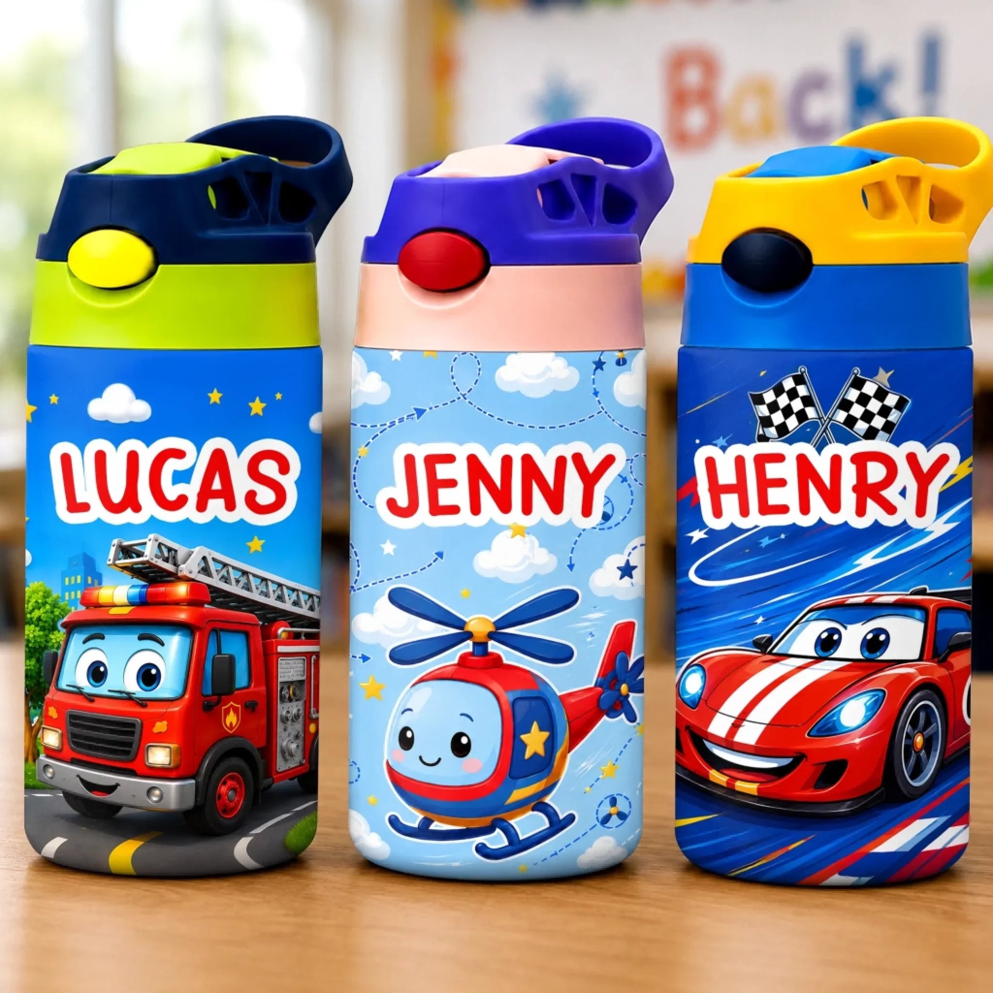 Custom Kids Insulated Water Bottle - Personalized Back To School Gifts For Kids - Adventure Awaits