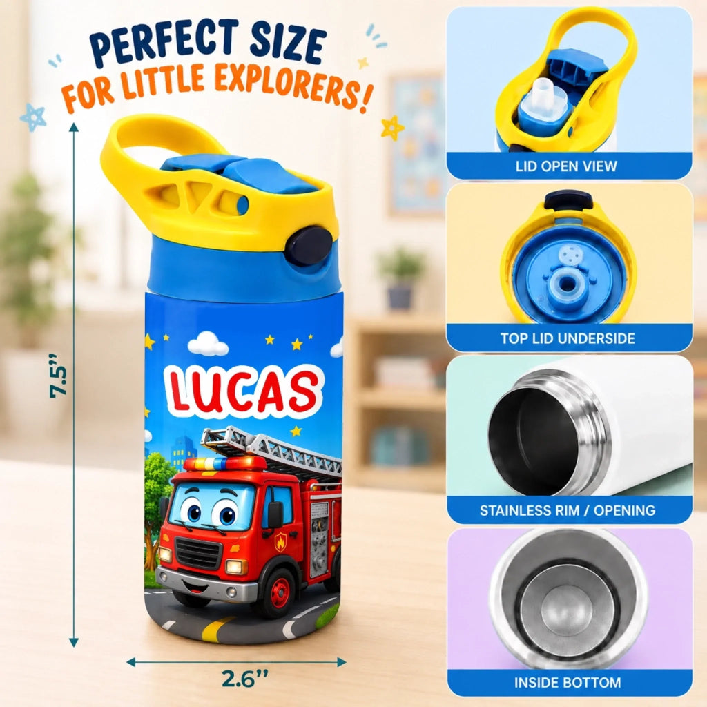 Custom Kids Insulated Water Bottle - Personalized Back To School Gifts For Kids - Adventure Awaits