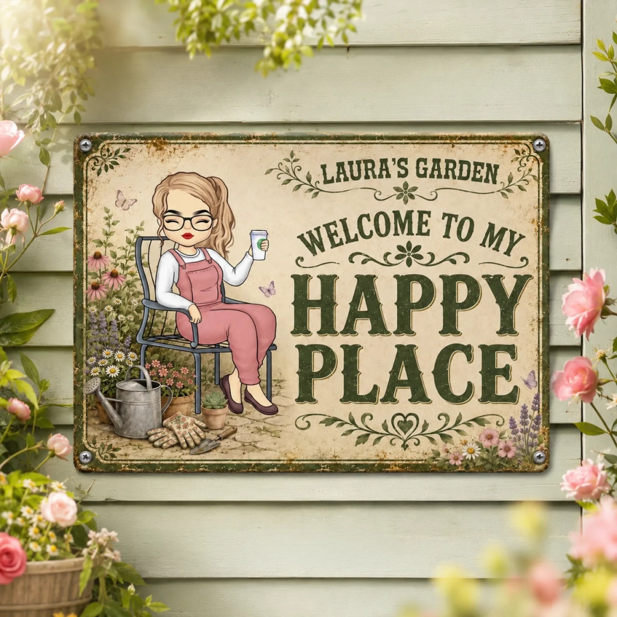 Custom Home Decor Metal Sign - Personalized  Birthday Garden Gifts For Gardeners - Lost In My Floral Wonderland