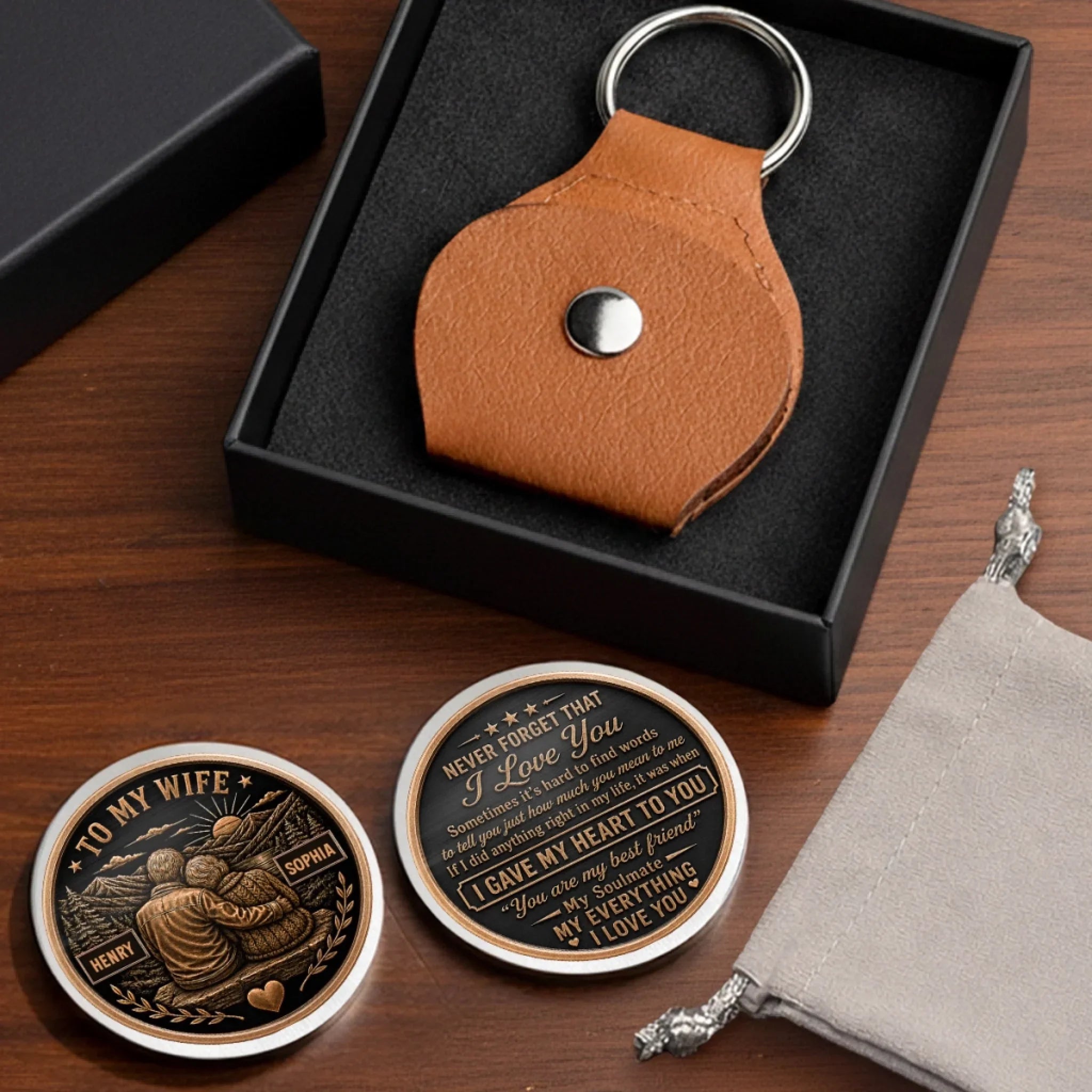 Custom Pocket Hug - Personalized Anniversary Wedding Gifts For Husband And Wife, Him And Her - A Little Reminder Of Us