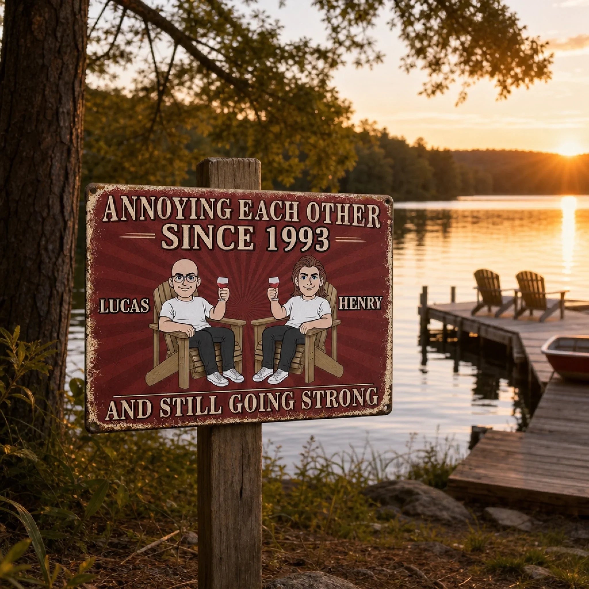 Custom Home Decor Metal Sign - Personalized  Anniversary Wedding Gifts For Husband And Wife, Him And Her - Love Always Better Together