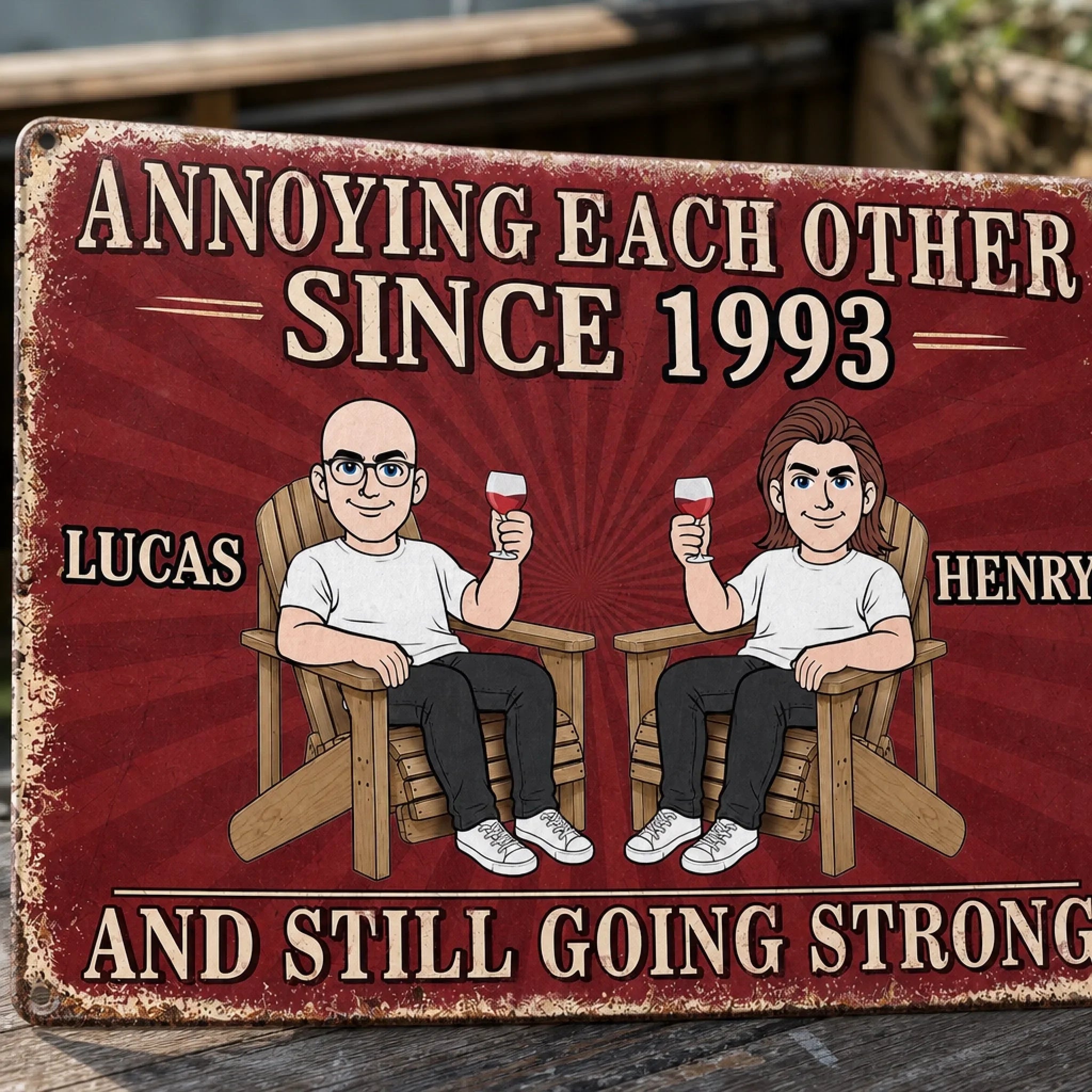 Custom Home Decor Metal Sign - Personalized  Anniversary Wedding Gifts For Husband And Wife, Him And Her - Love Always Better Together