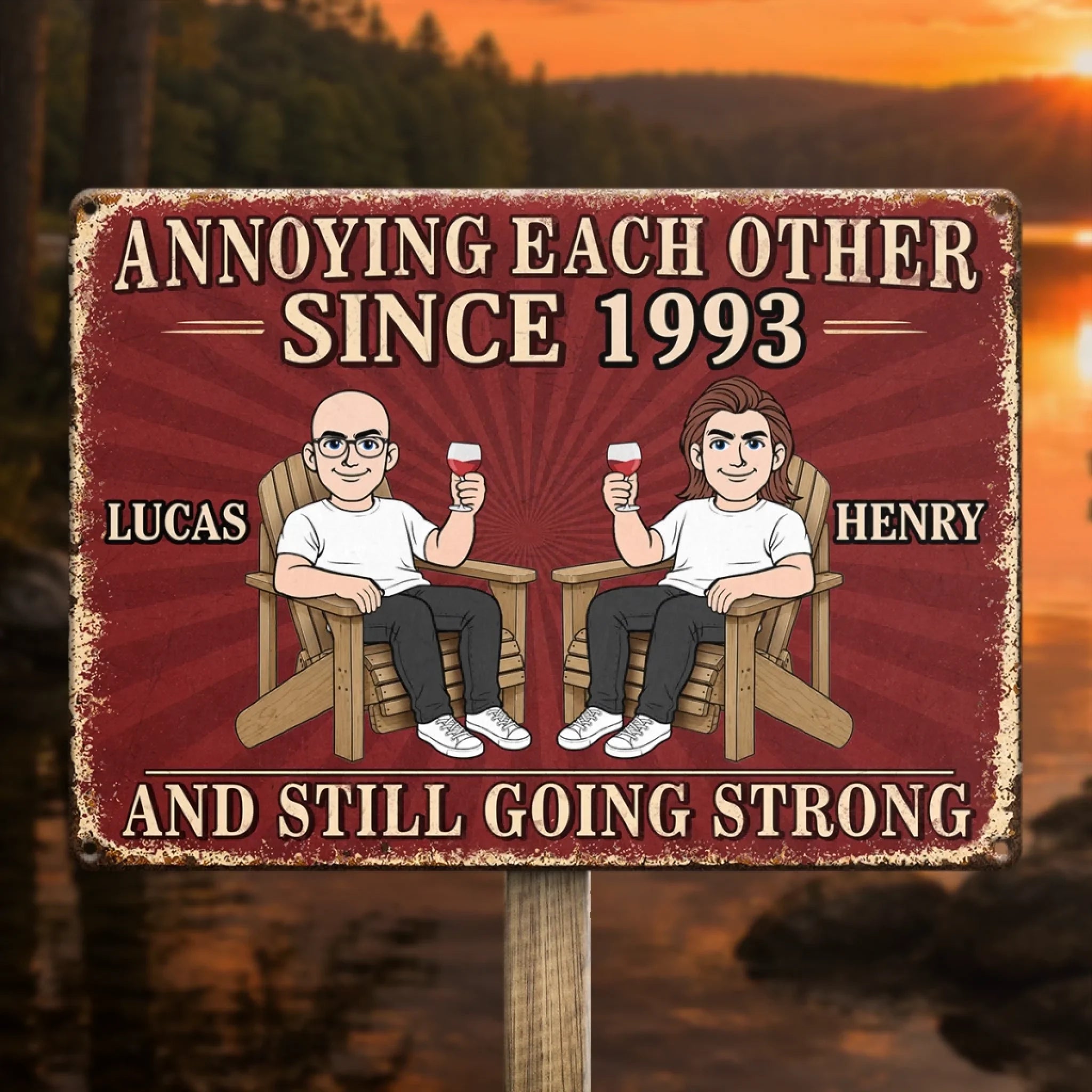 Custom Home Decor Metal Sign - Personalized  Anniversary Wedding Gifts For Husband And Wife, Him And Her - Love Always Better Together