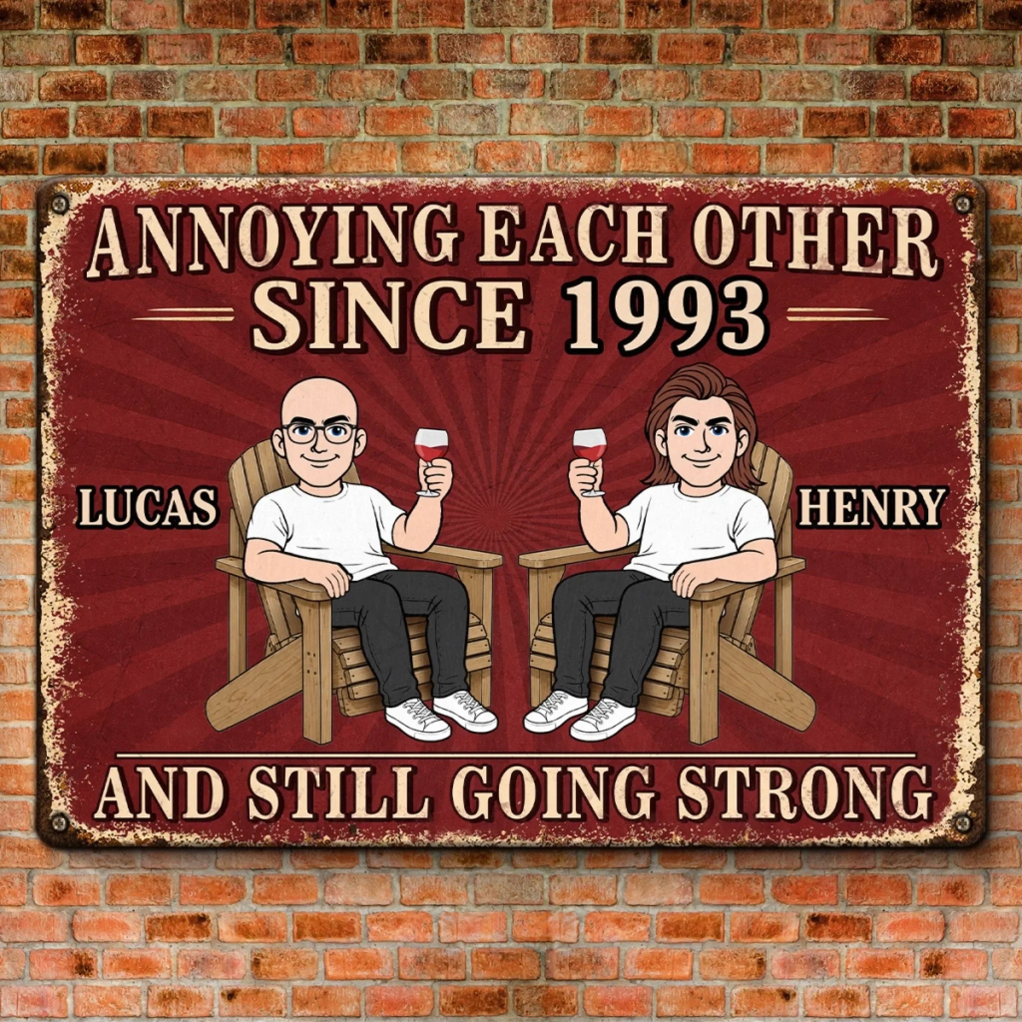 Custom Home Decor Metal Sign - Personalized  Anniversary Wedding Gifts For Husband And Wife, Him And Her - Love Always Better Together